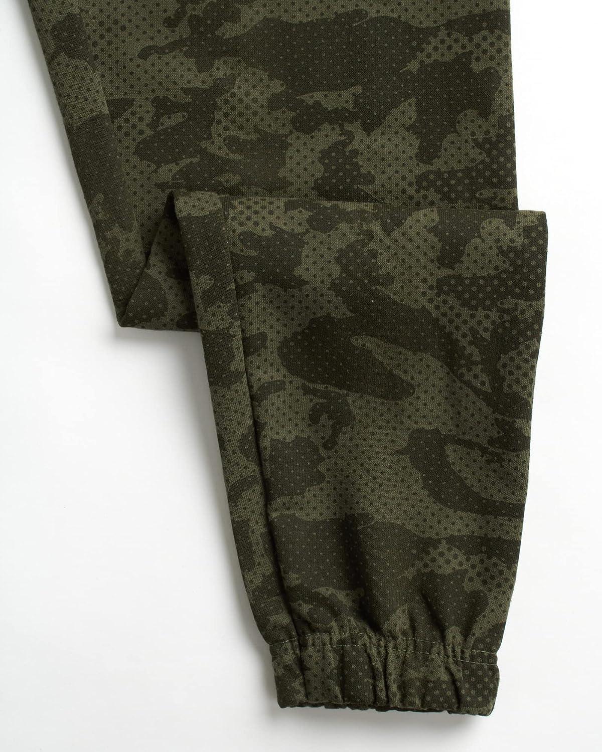 RBX Boys' Sweatpants - 4 Pack French Terry Active Jogger Pants (Size: 8-20)  Grey Camo/Green Camo 14-16
