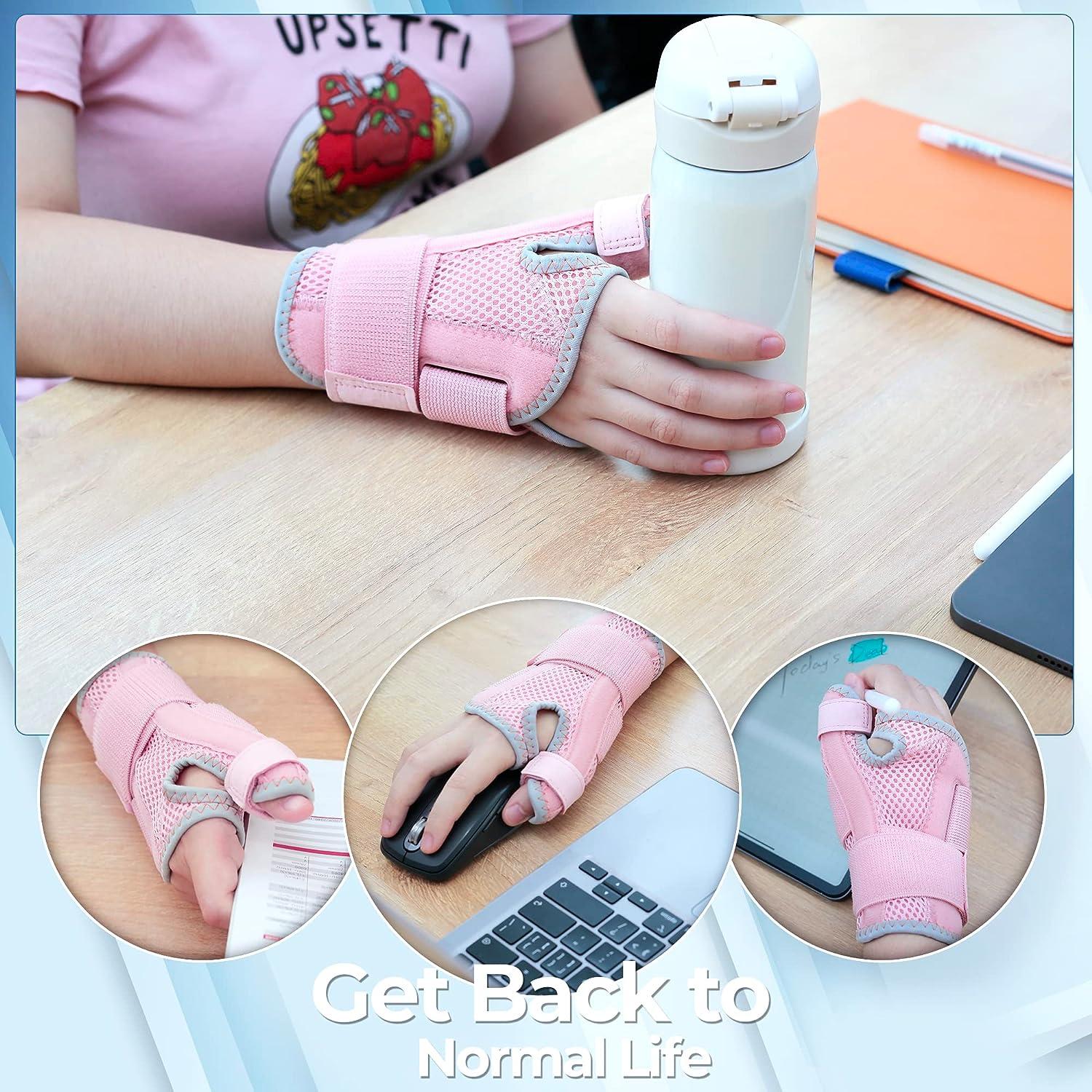 CURECARE New Upgraded Thumb Splint for Right & Left Hand, Reversible Thumb  Brace for Arthritis Pain And Support, Thumb Stabilizer for Sprains,  Tendonitis Relief, One Size Fits Any Hand (Pink)