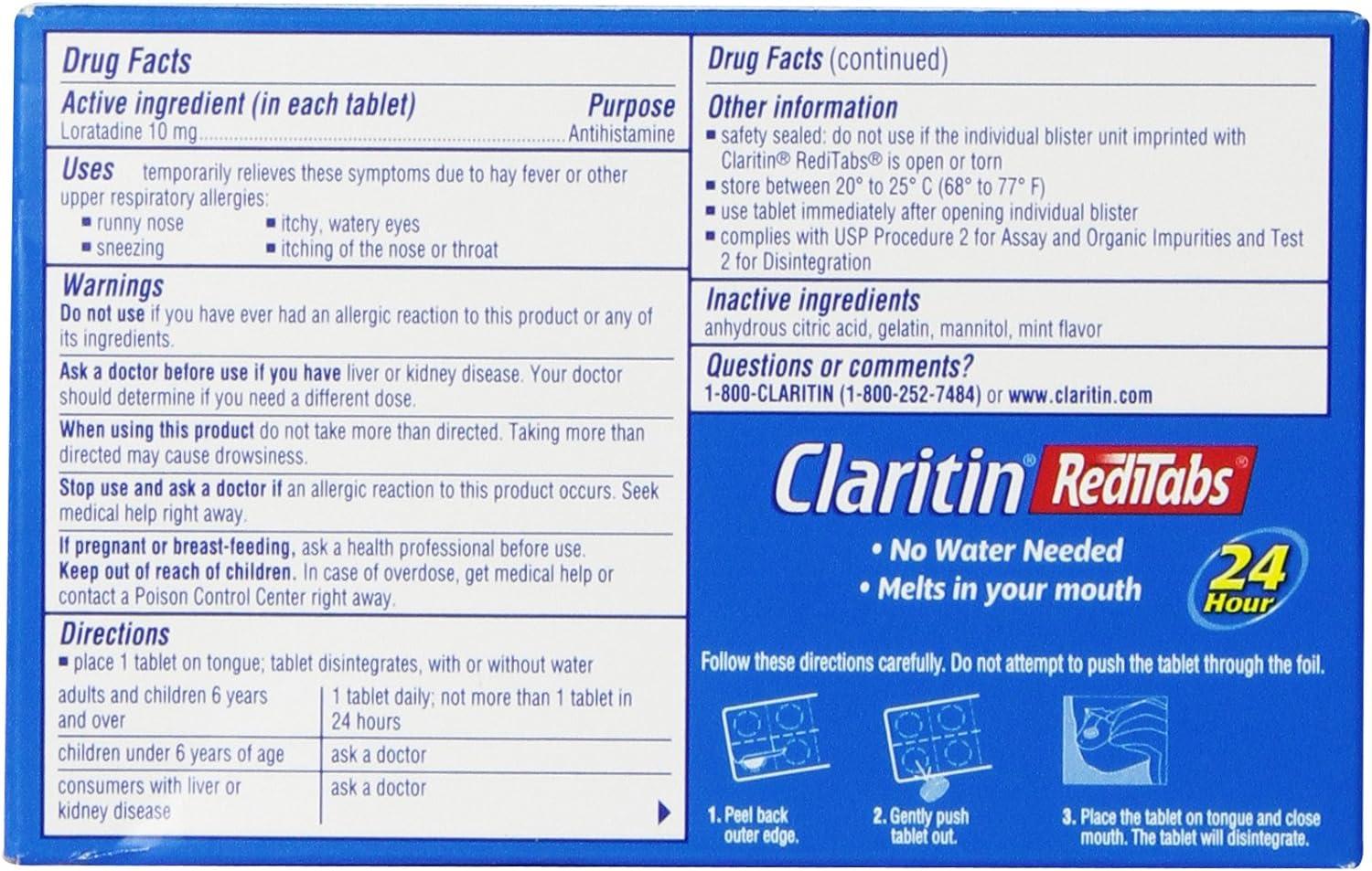 Claritin 24 Hour Reditabs 30 Count FastActing Allergy Relief