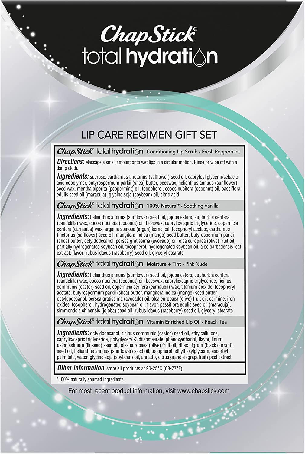 ChapStick Total Hydration Lip Kit Gift Set, Lip Moisturizer, Lip Scrub