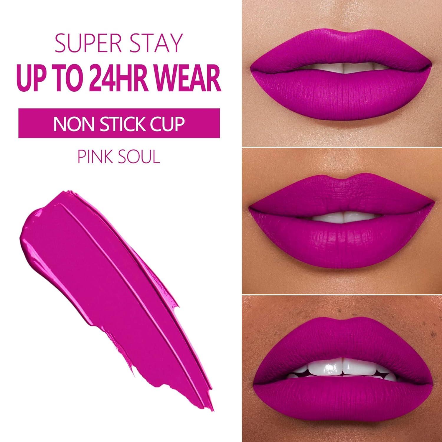 MAKI YIKA Pink Lipstick Matte Pink Liquid Lipstick Long Lasting Smudge Proof High Impact Color