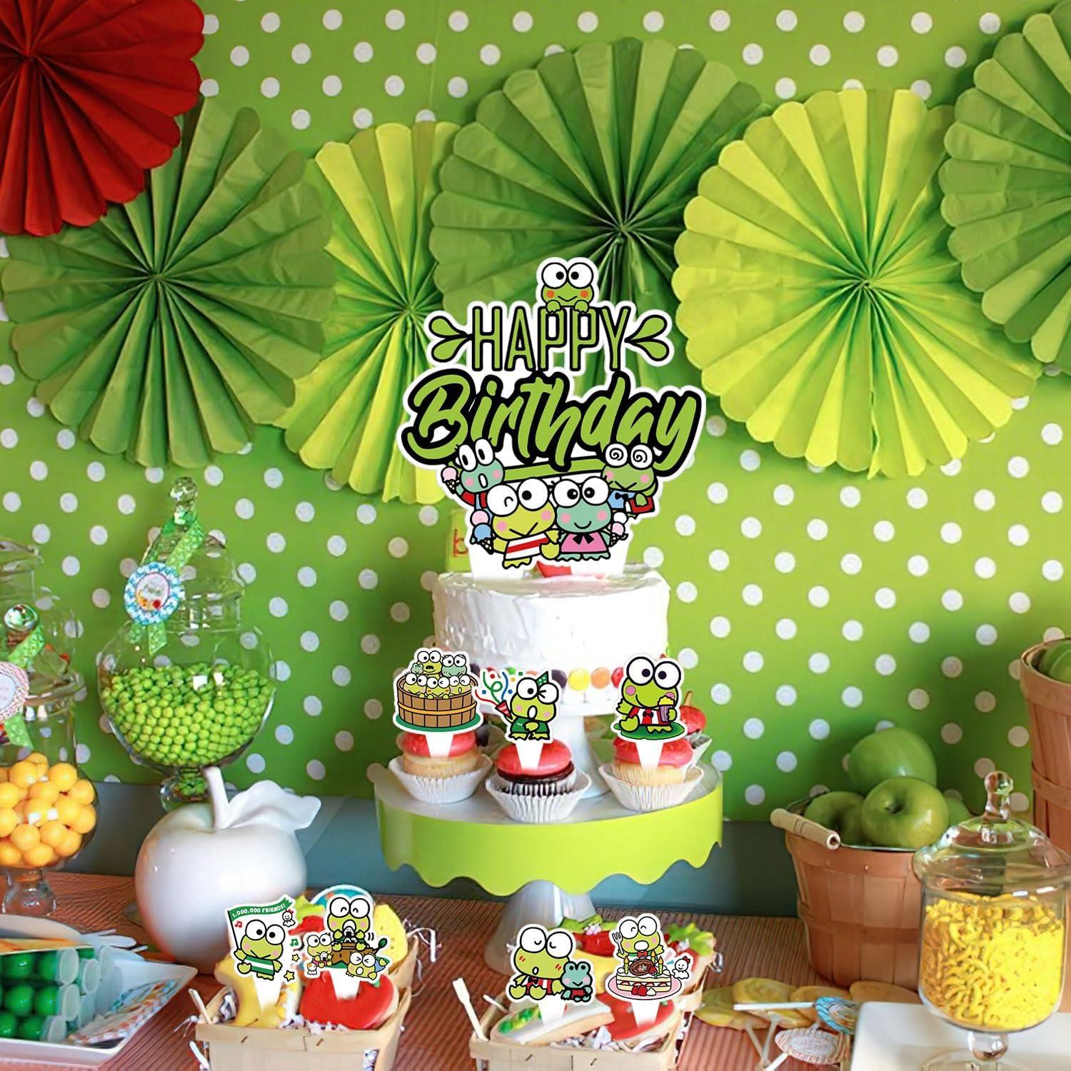 37 PCS Keropi Cupcake Toppers for Frog of Keropi Theme Party