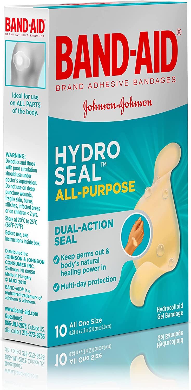 BandAid Brand Hydro Seal Waterproof All Purpose Adhesive Bandages for