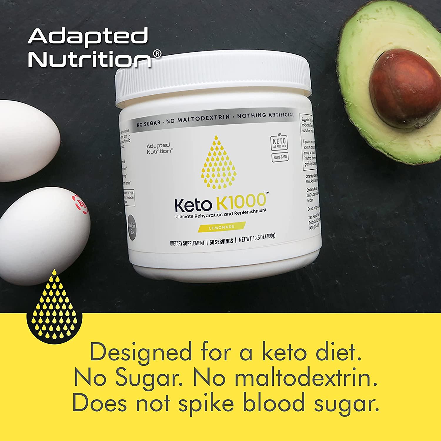 Keto K1000 Electrolyte Powder Hydration Supplement Drink Mix Boost