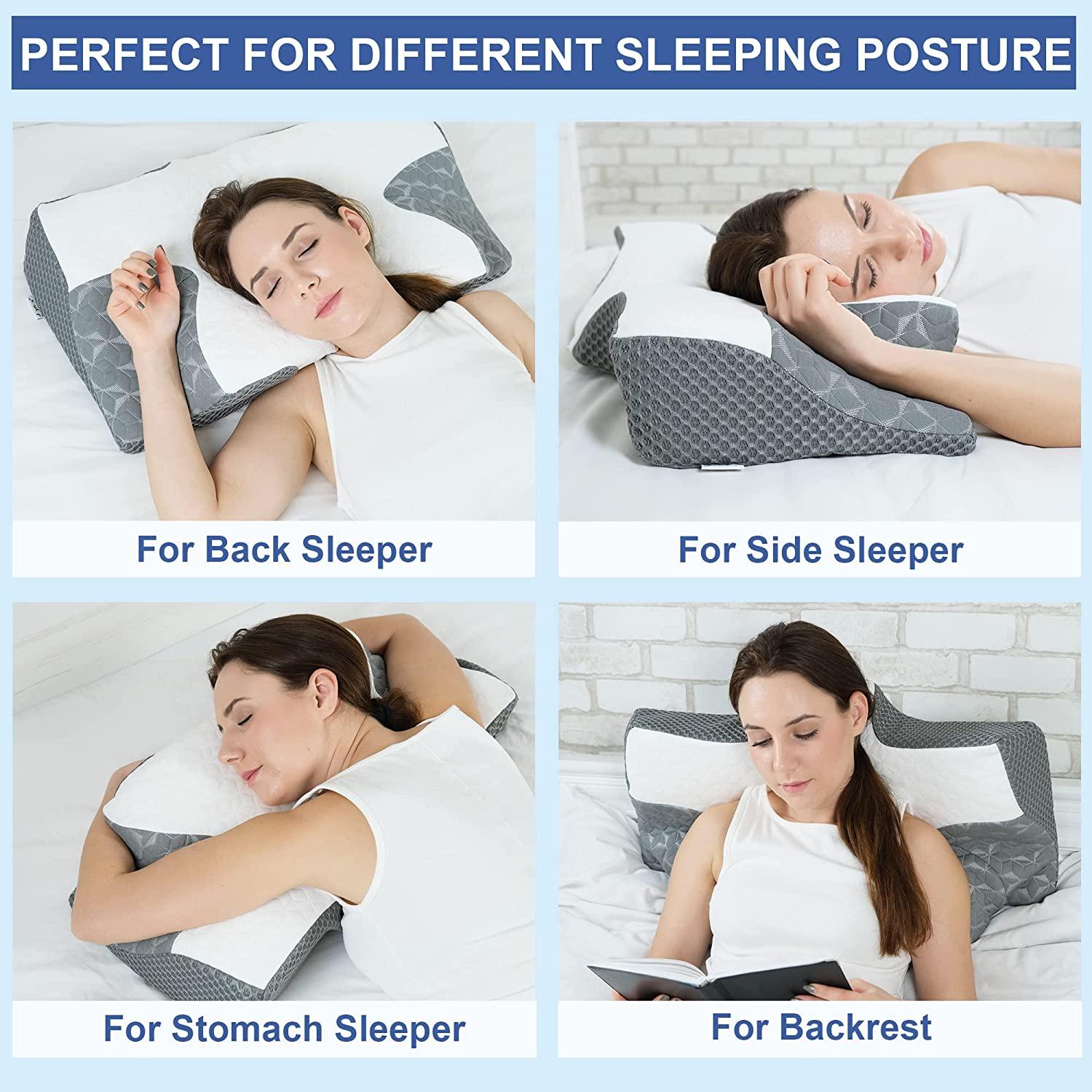 Cervical Memory Foam Pillow, Contour Pillows for Neck and Shoulder Pain, Ergonomic Orthopedic Sleeping Contoured Support Pillow for Side Sleepers