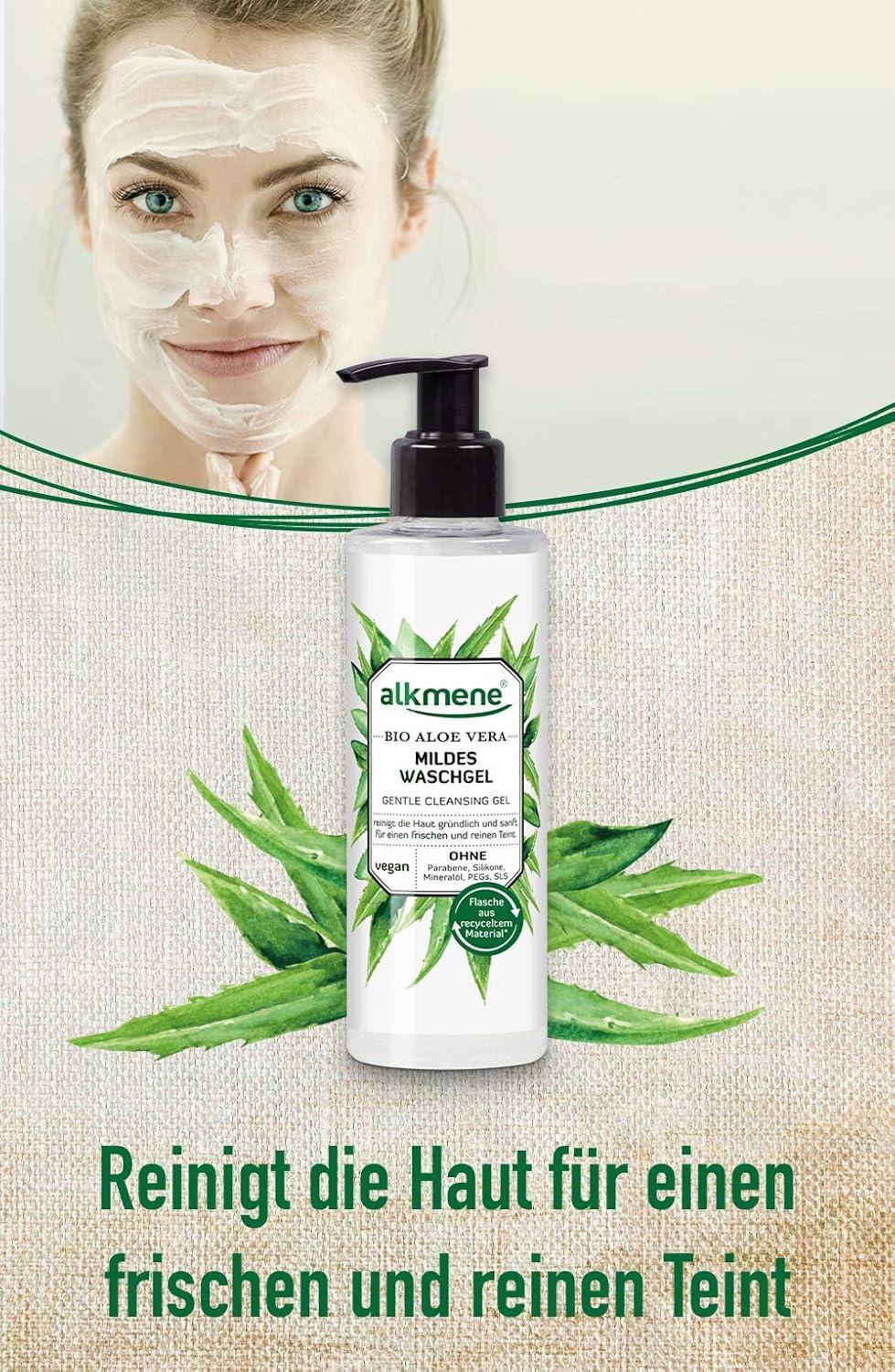 Alkmene Organic Aloe Vera Washing Gel - Vegan Facial Cleanser for All Skin  Types | 3x180ml | No Silicones Parabens Mineral Oil | Buy Now with Express  International Delivery | GoSupps.com