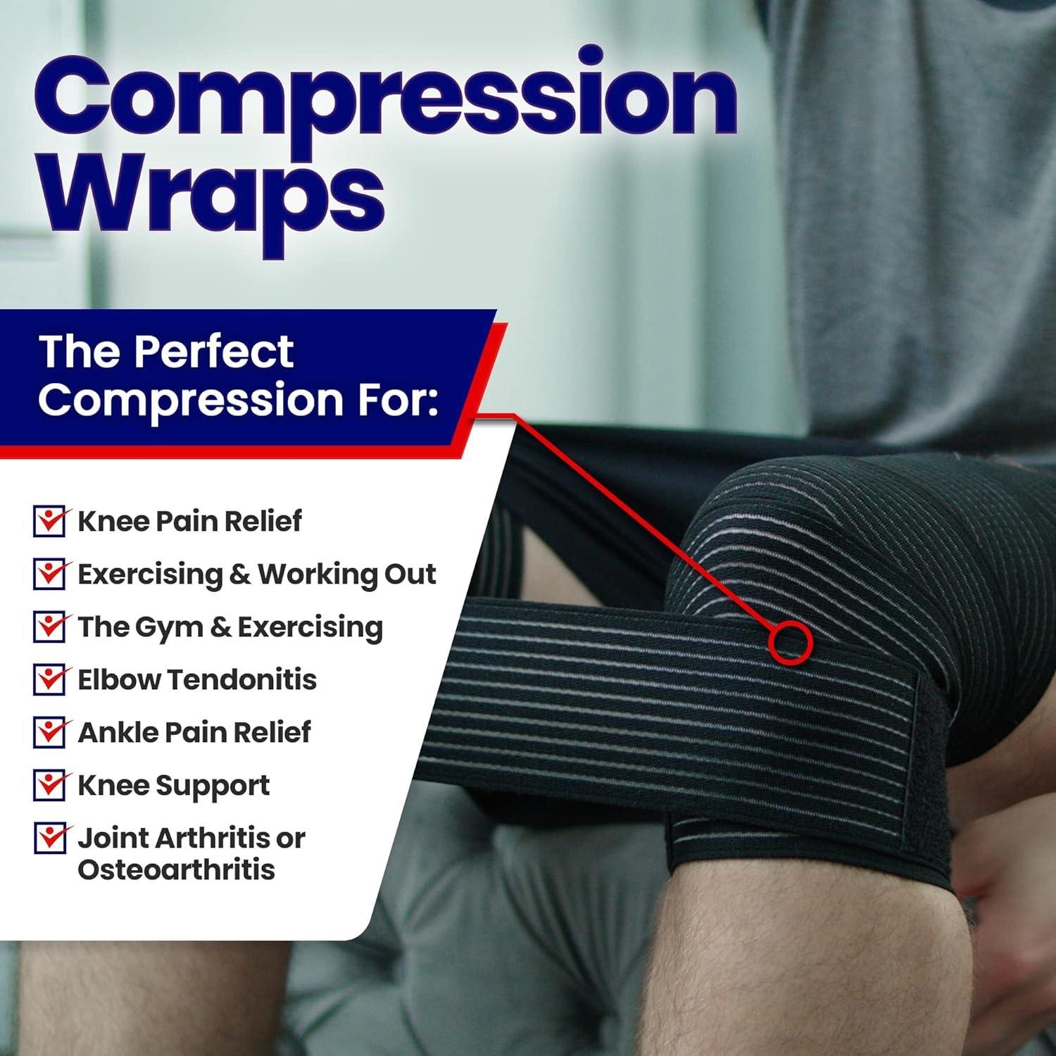 Elastic Knee Compression Bandage Wraps Knee Support Straps for Legs