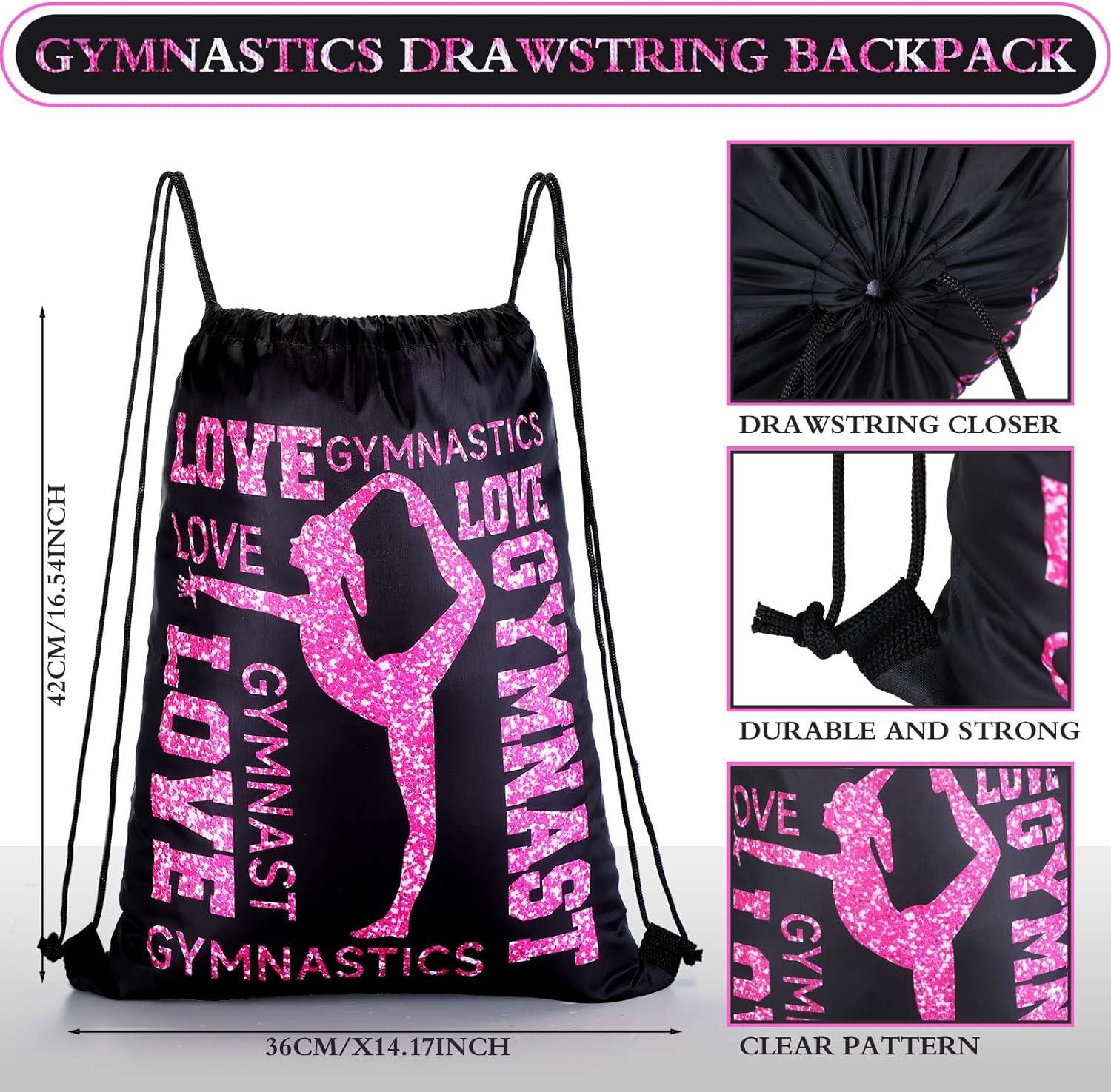 17 Pcs Gymnastics Gifts for Girls Women Include Gymnastics Drawstring  Backpack Gymnastics Makeup Bag Gymnastics Hair Ties Gifts for Gymnast  Gymnastics Coach Gymnastics Enthusiast