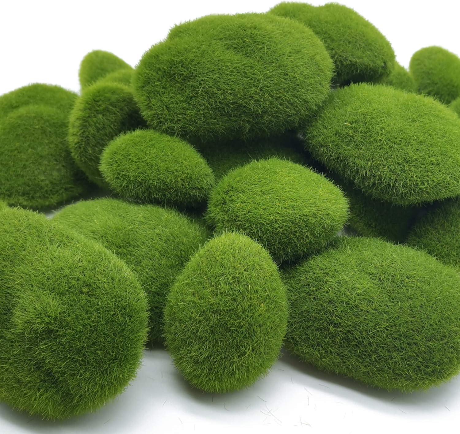 TIHOOD 30 PCS 3 Size Artificial Moss Rocks Decorative, Green Moss  Balls,Moss Stones, Green Moss Covered Stones, Fake Moss Decor for Floral  Arrangements, Fairy Gardens and Crafting
