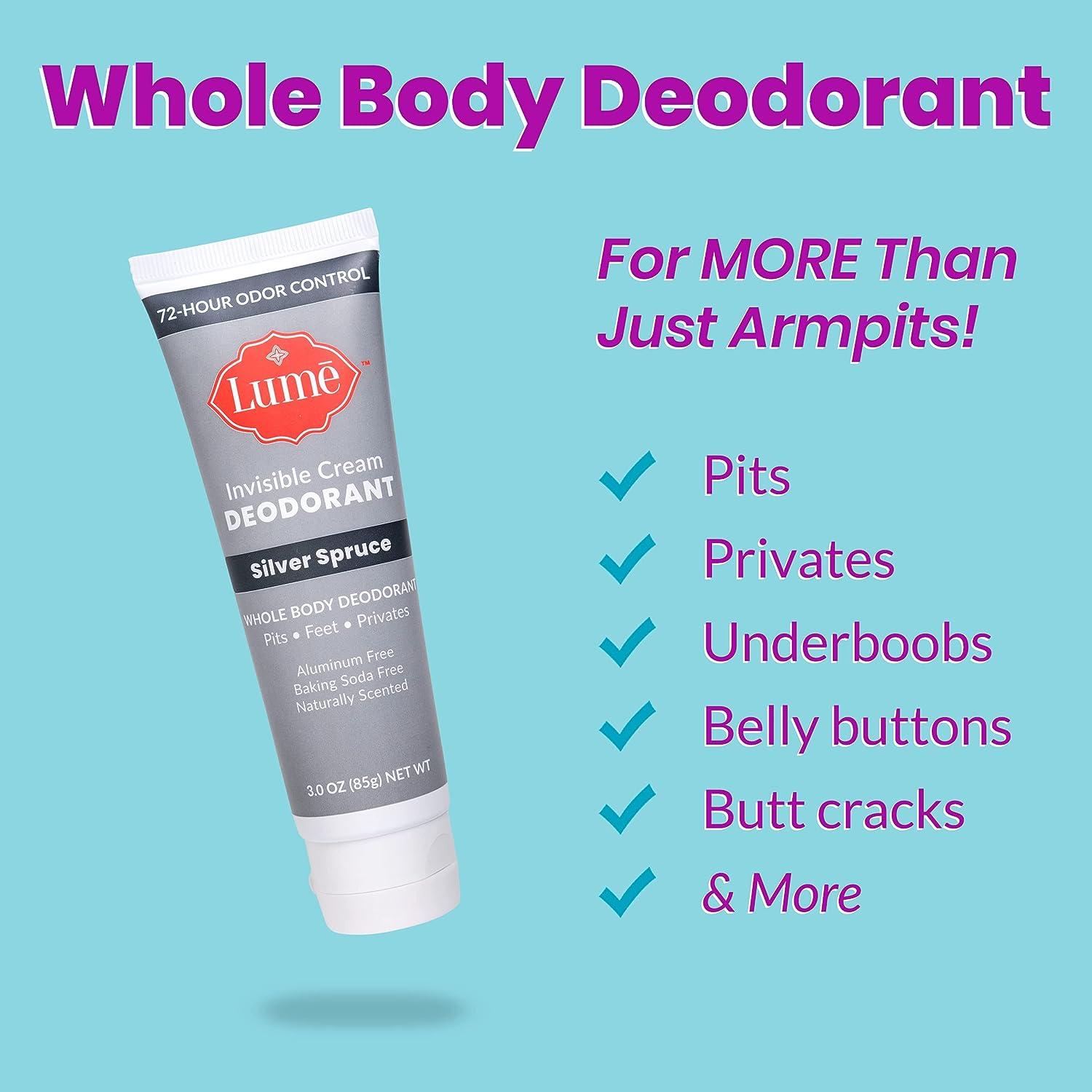 Lume Deodorant For Underarms & Private Parts 3oz Tube (Silver Spruce)
