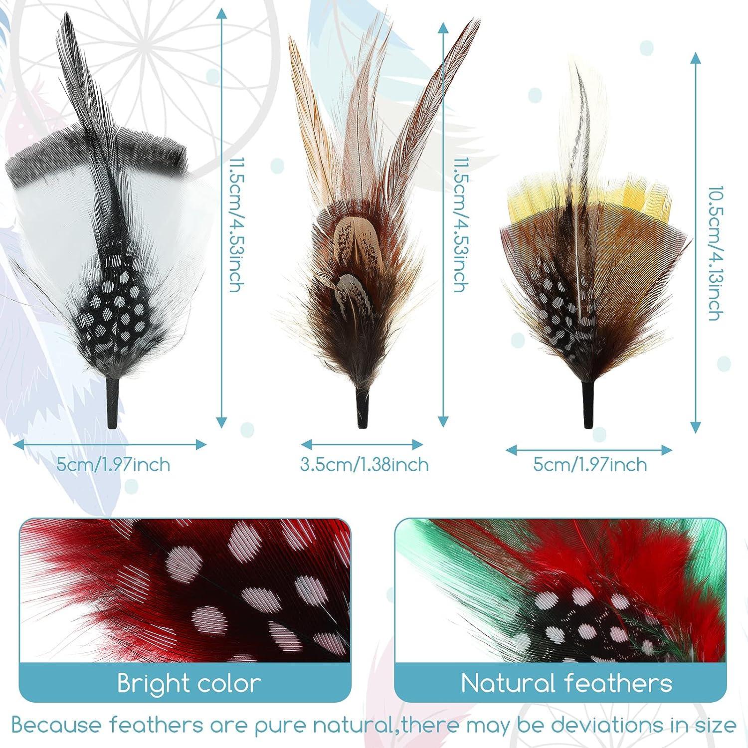 20 Pcs Hat Feathers Assorted Feathers for Fedora Hats Colorful