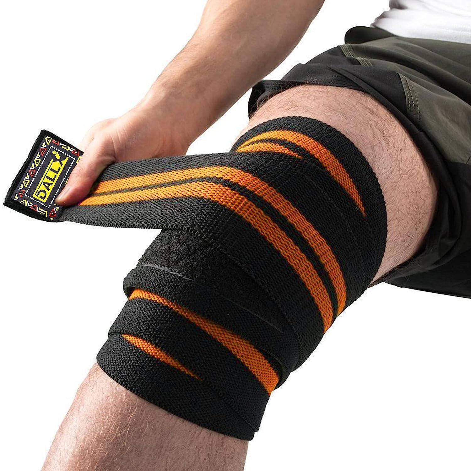 DALLX Cross Training Sports Knee Wraps Extra Long Elastically Knee Brace Binding Compression