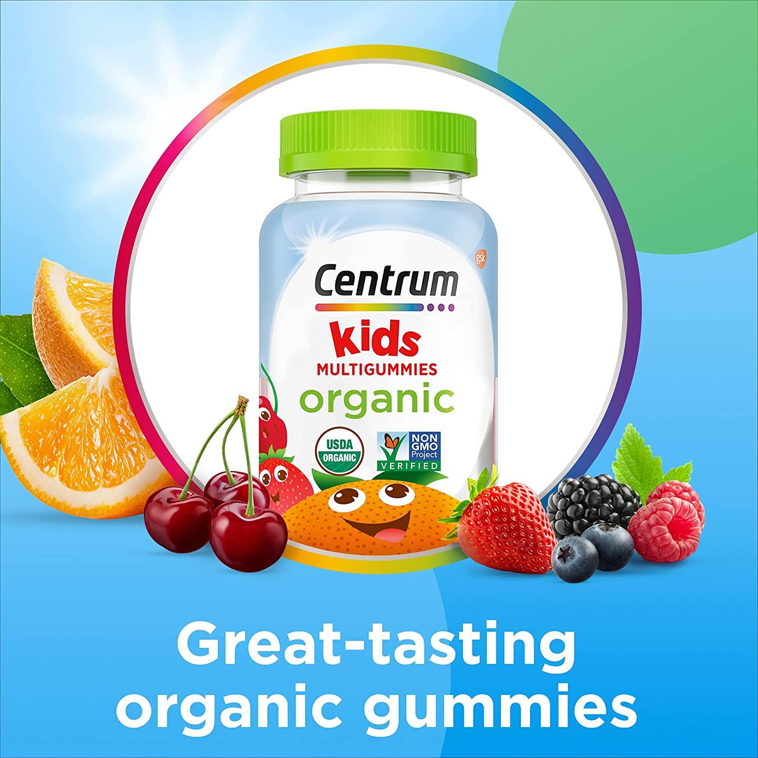 Centrum Kids Organic Multigummies 90 Gummies for Healthy Growth