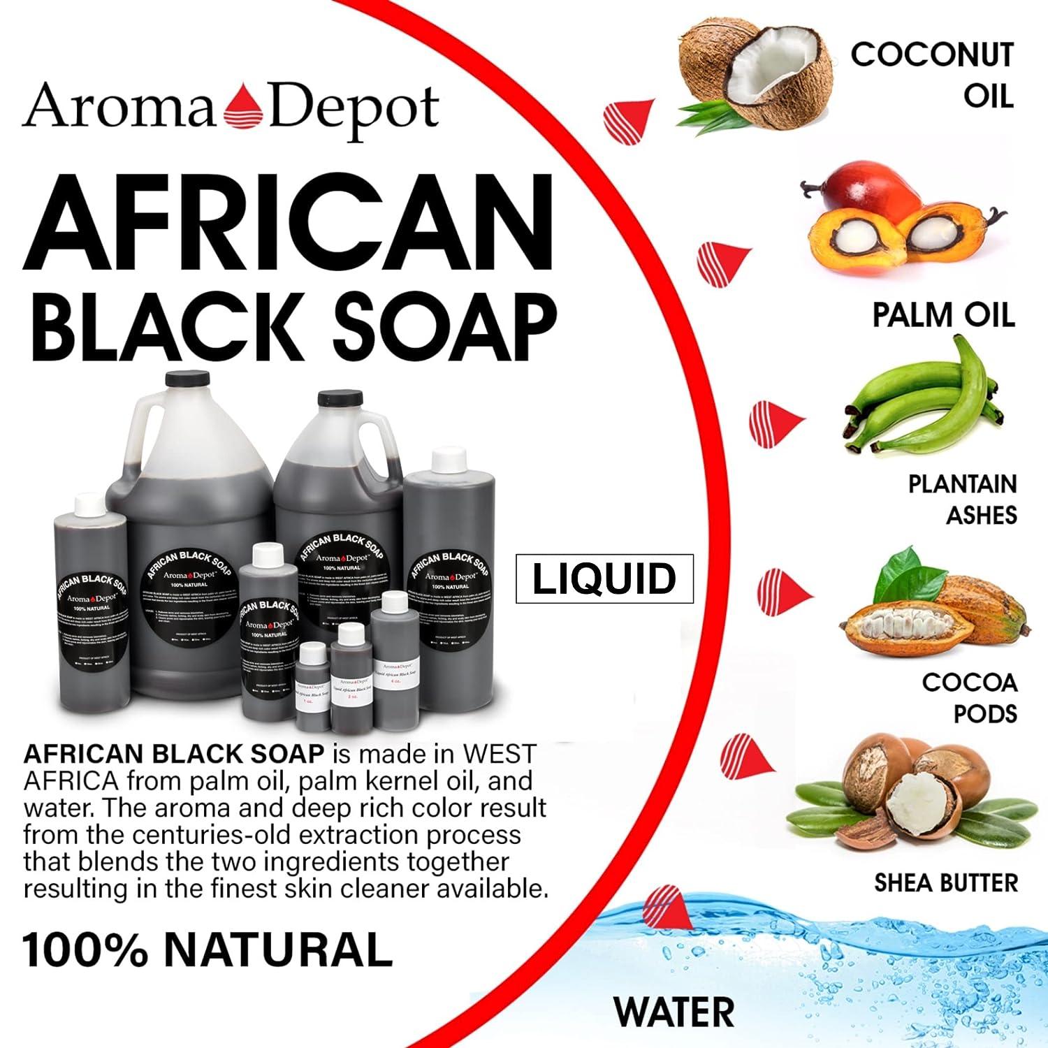 Aroma Depot Raw African Liquid Gallon Black Soap 100% Natural soap