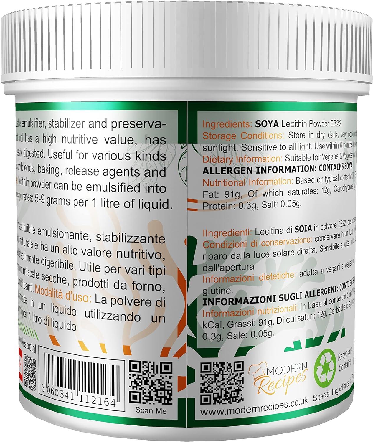 Lecithin Powder 250g Premium Quality Suitable for Vegans NonGMO Gluten Free Recyclable