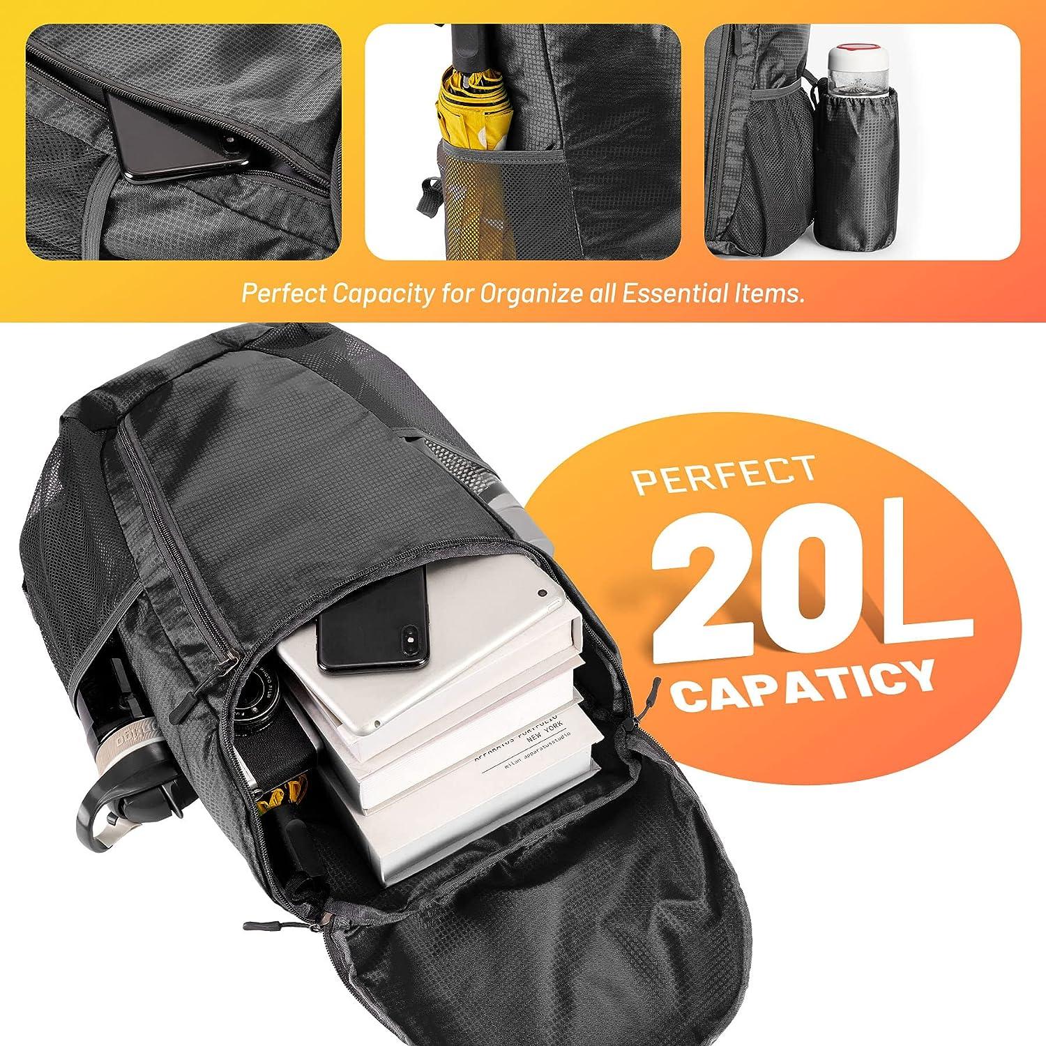 Waterproof Lightweight Hiking Backpack 20L Black - Portable & Packable for  Travel, Camping & Outdoor Activities | Buy Now with Express International  Delivery | GoSupps.com