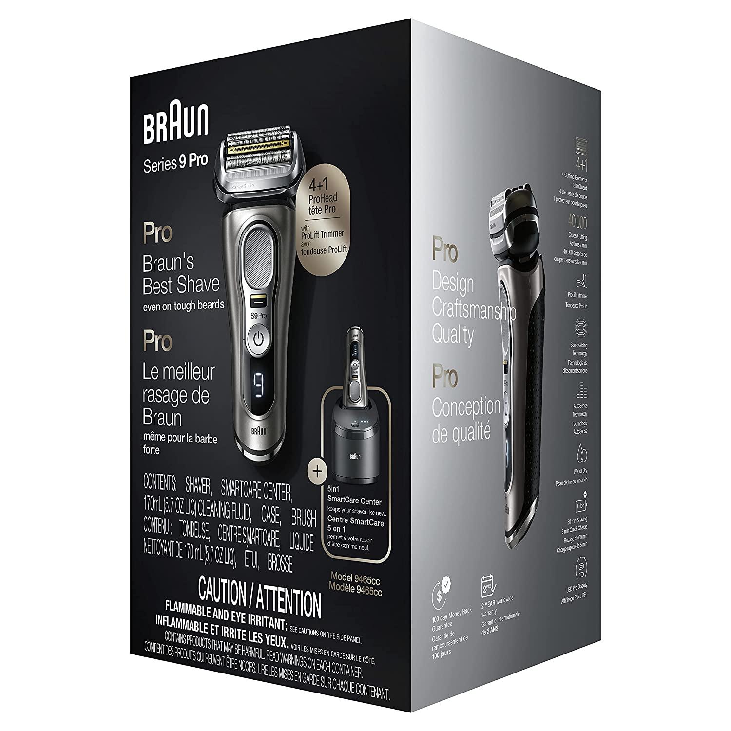  Braun Electric Razor for Men, Series 9 Pro 9465cc Wet