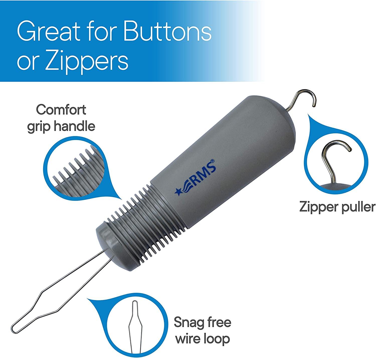 RMS Button Hook with Zipper Pull Button Assist Device with Comfort