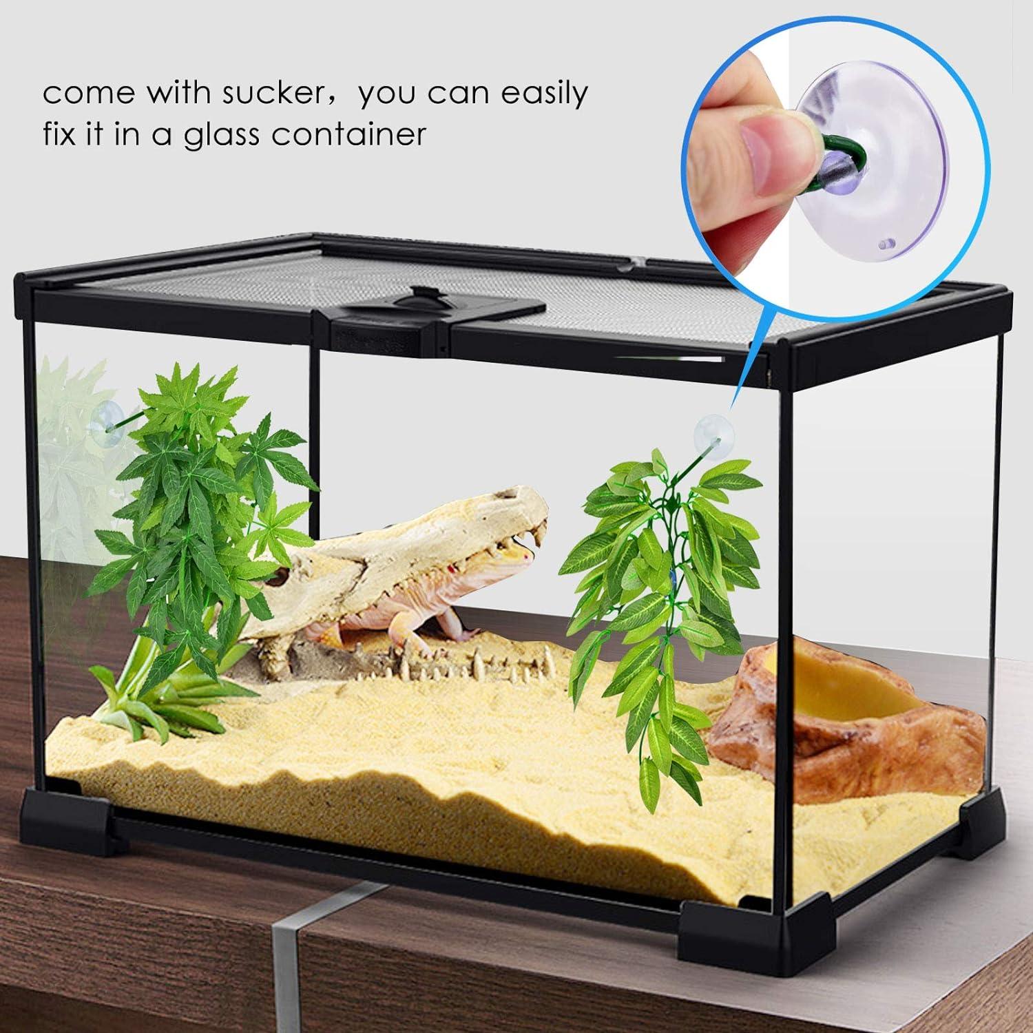Reptile Plants 3pcs Plastic Artificial Rattan Aquarium Plants Terrarium Plants | Australia
