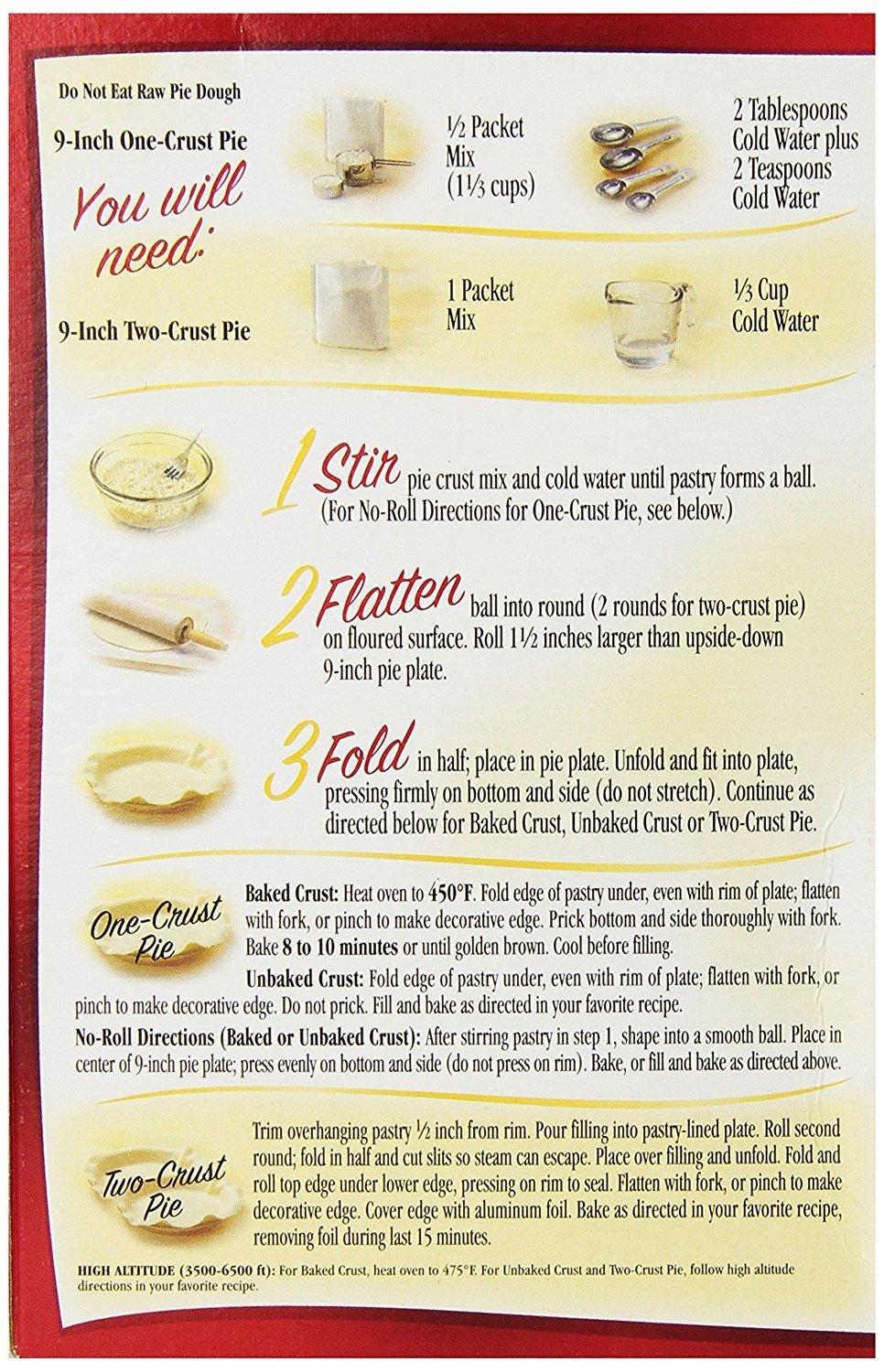 Betty Crocker Pie Crust Mix, 11oz Box (Pack of 6)