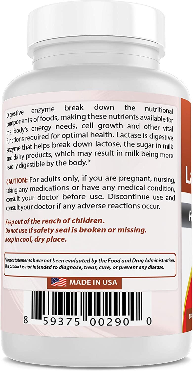 Best Naturals Fast Acting Lactase Enzyme Tablet, 3000 Fcc Alu, 180