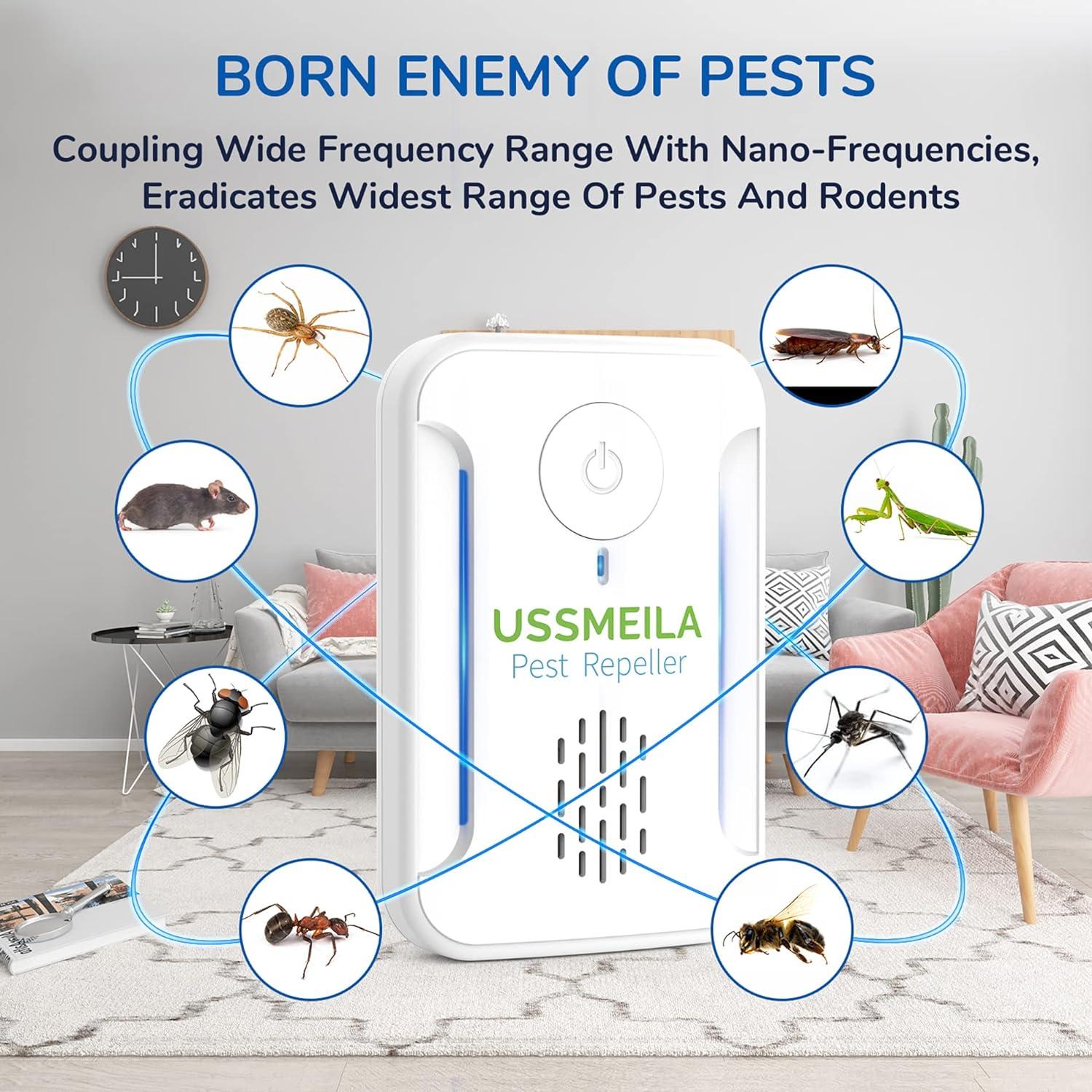 Upgraded Ultrasonic Pest Repeller Electronic Bug Repellent Plug in 6