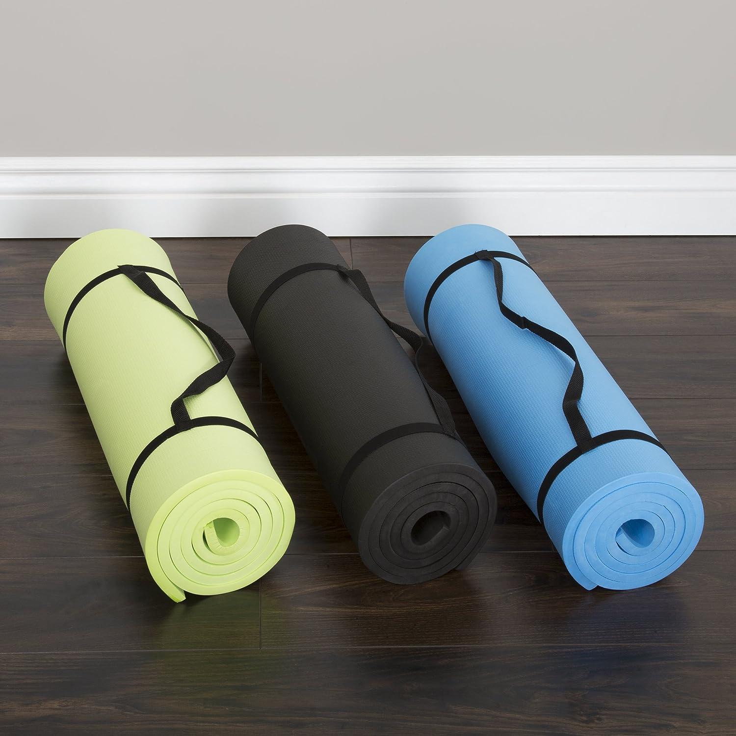 Extra Thick Yoga Mat- Non Slip Comfort Foam, Durable Exercise Mat for  Fitness BLUE
