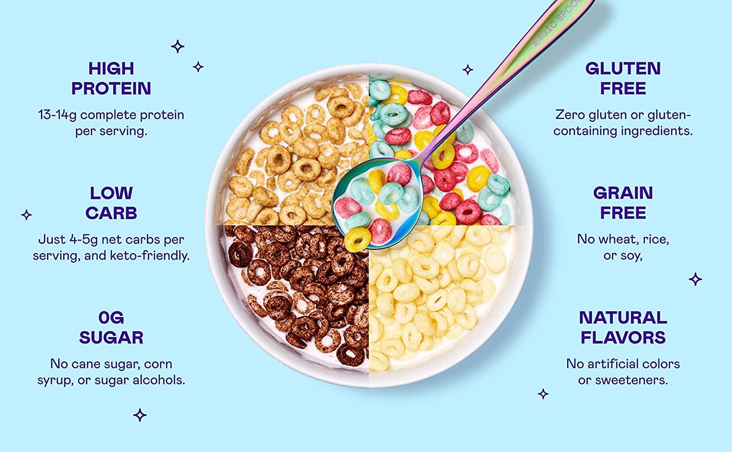 Magic Spoon Variety 4Pack Keto, Gluten Free, Sugar Free Cereal High Protein, NonGMO, Zero