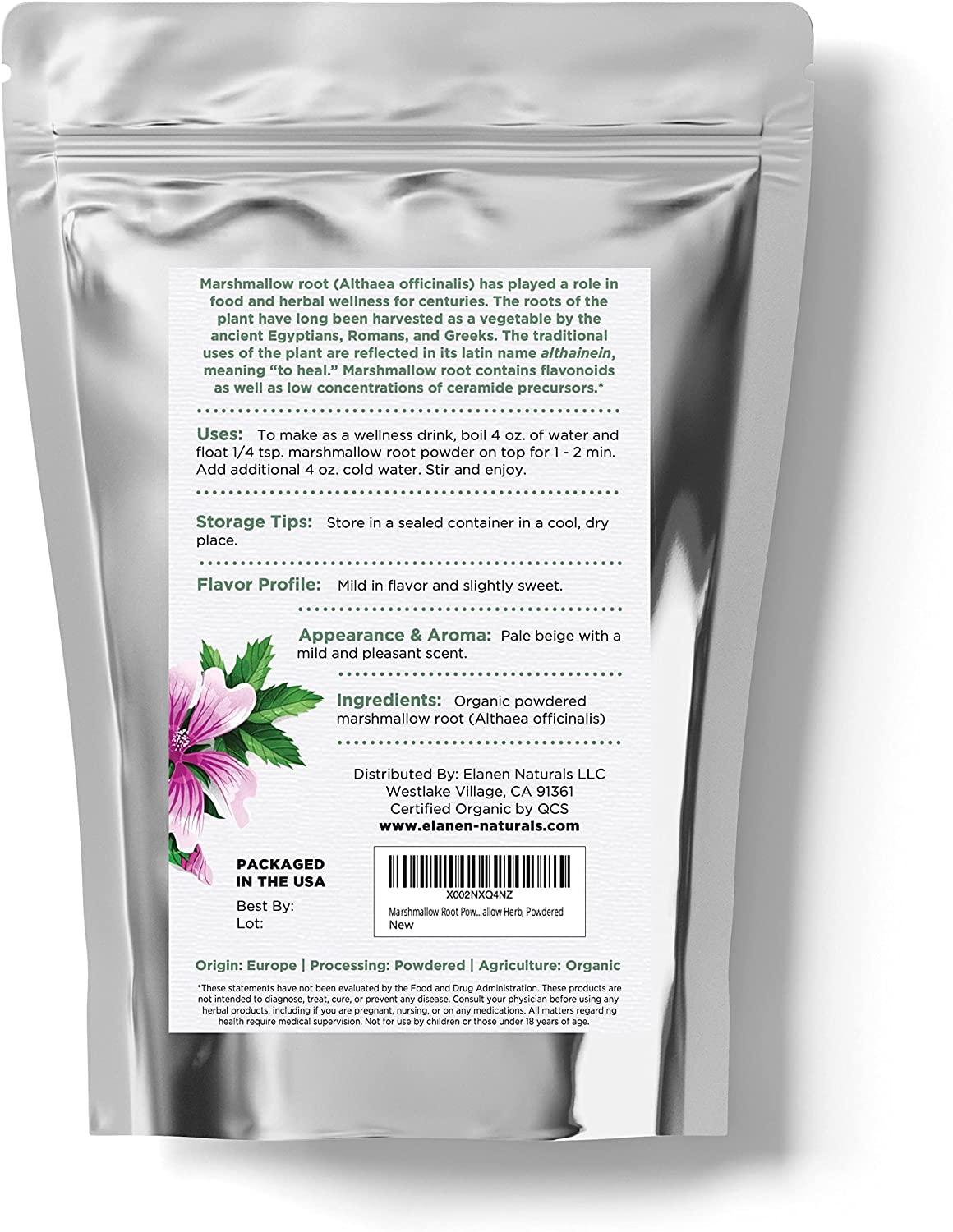 Organic Marshmallow Root Powder 8 oz. (227g), USDA Certified Organic