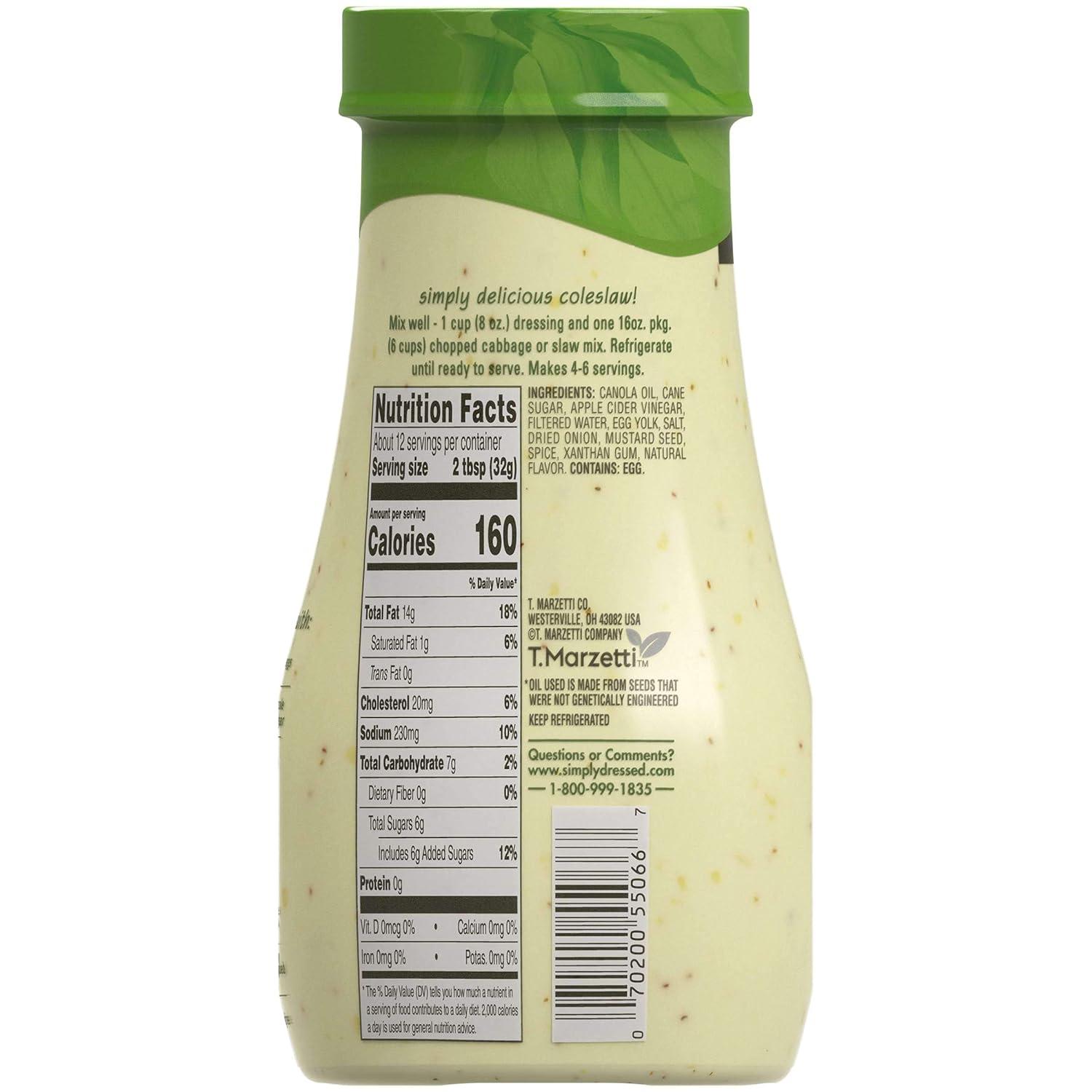 Marzetti Simply Dressed Coleslaw Dressing 12 oz. Pack of 3 Fresh and
