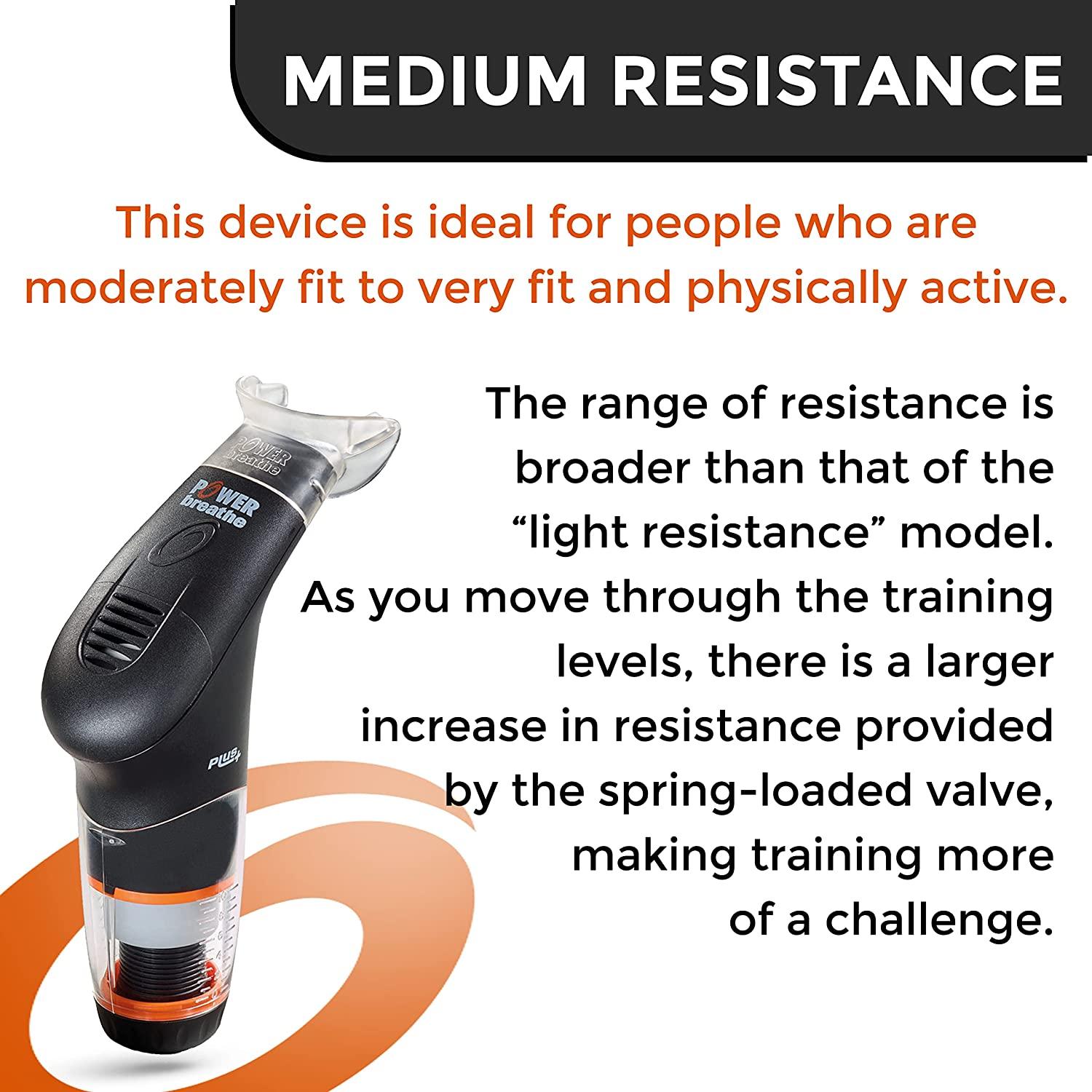 POWERbreathe Plus Medium Resistance Breathing Muscle Trainer Improve
