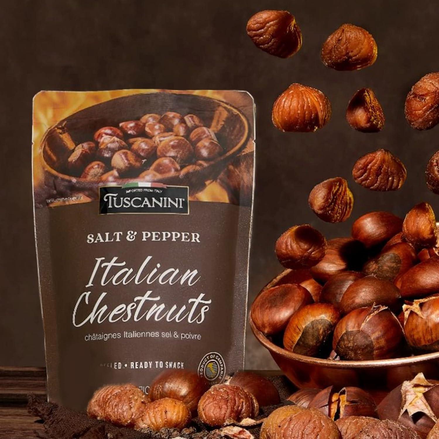 Tuscanini Premium Italian Chestnuts Seasoned with Salt & Pepper 3.5oz