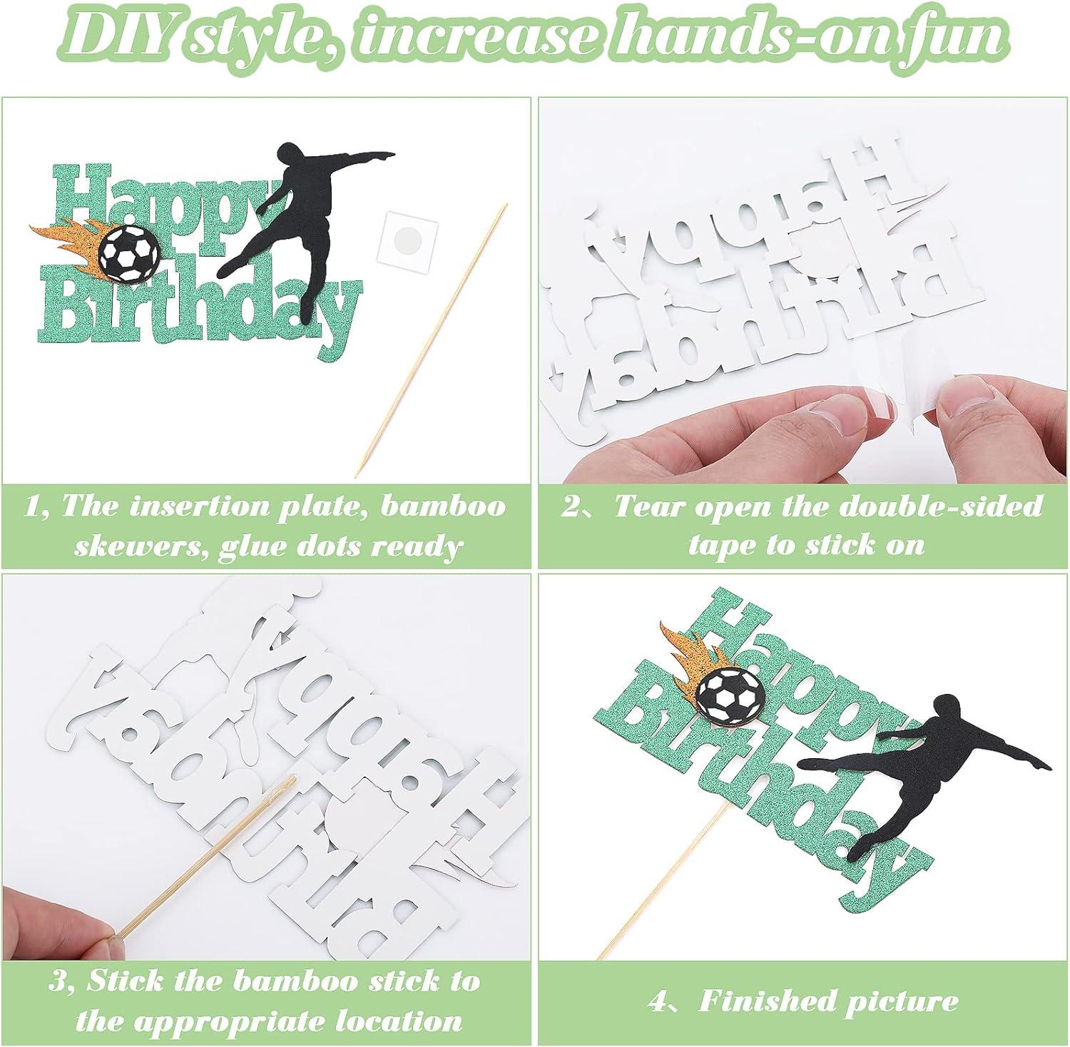 Football Cake Toppers Set Football Cake Decorations Happy Birthday Soccer Cake T - Foto 8