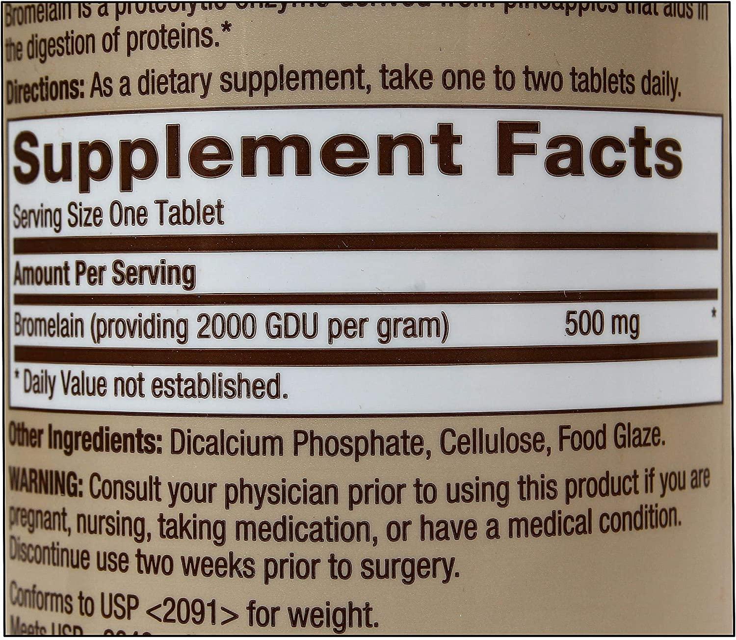 GNC Natural Brand Bromelain 500mg 60 Servings Pure Digestive Enzyme