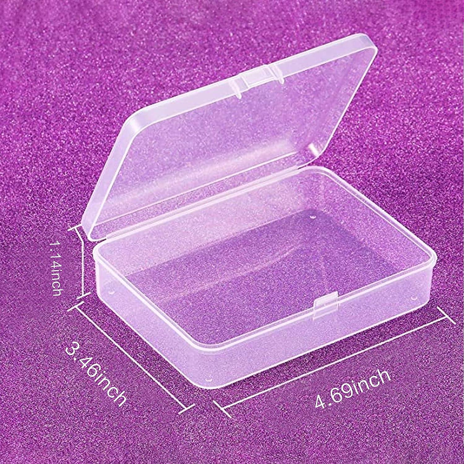 ZUER 2 Pcs Clear Plastic Beads Storage Containers Box Large PP Clear  Plastic Beads Storage Containers Box with Hinged Lid Use for Holding Small  Jewelry