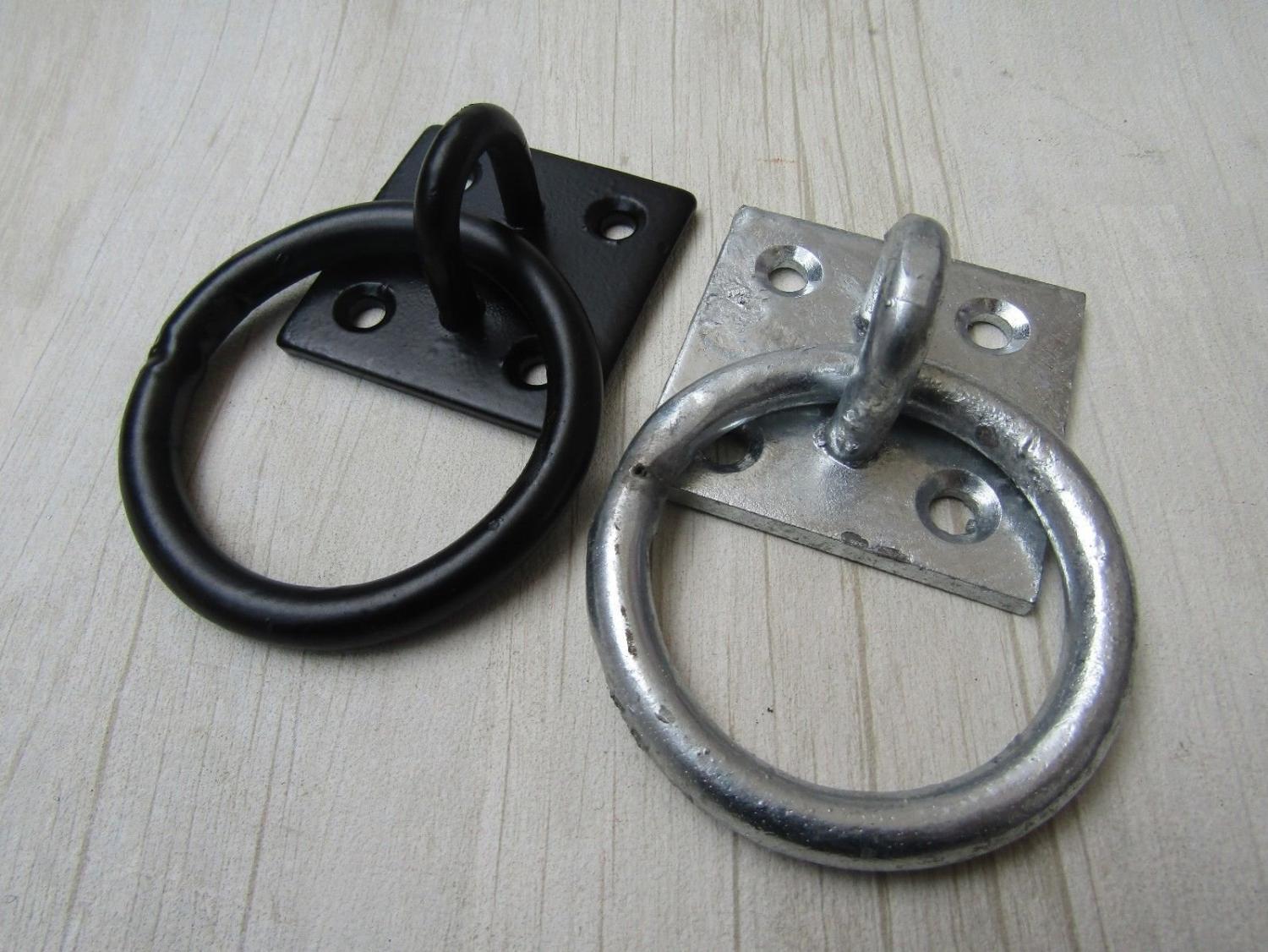 Ironmongery World Chiusura Per Armadio In Ghisa - Chiavistello A Pollice Con Viti - Finitura Nero Antico, Dimensioni 75x55 Mm