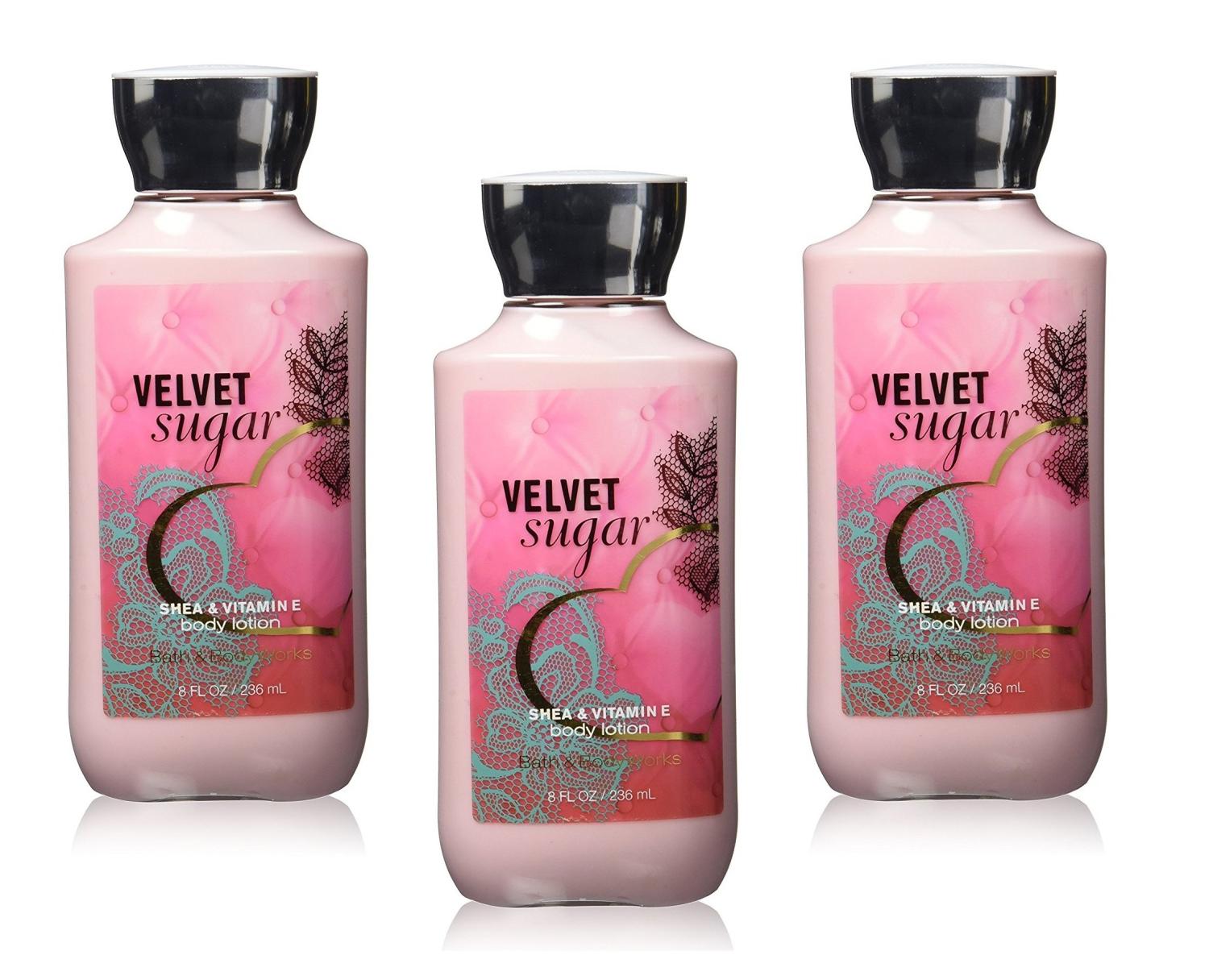 Bath & Body Works Velvet Sugar Body Lotion Trio 3 Pack Signature