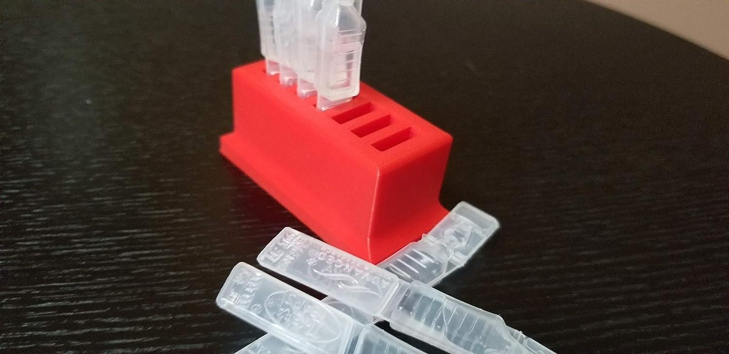 Eye Drops Vial Holder Red Holds 7 Singleuse Disposable Vials