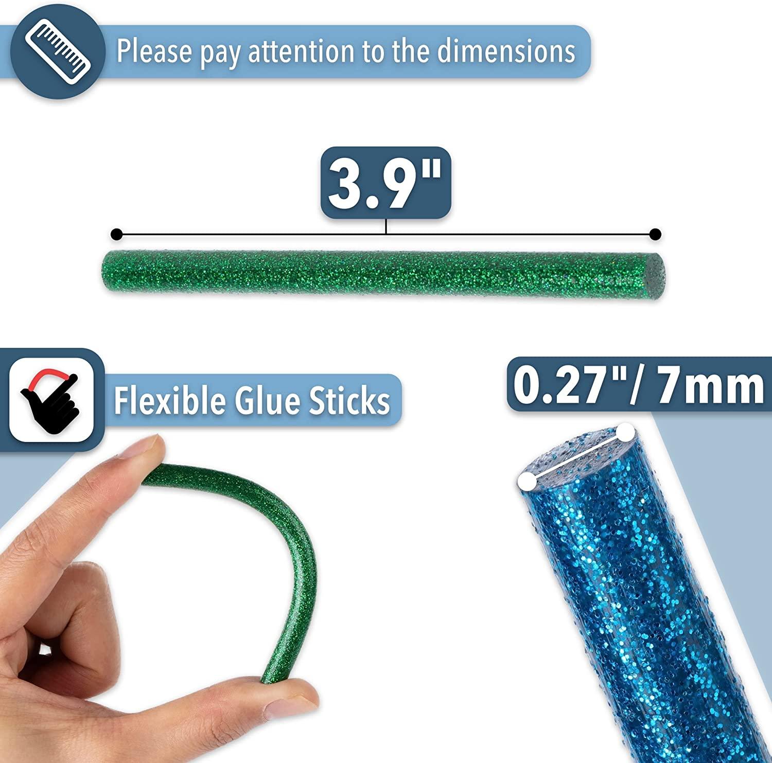 Mr. Pen Glitter Hot Glue Sticks, 4"x0.27", 48 pcs, Colored Hot Glue