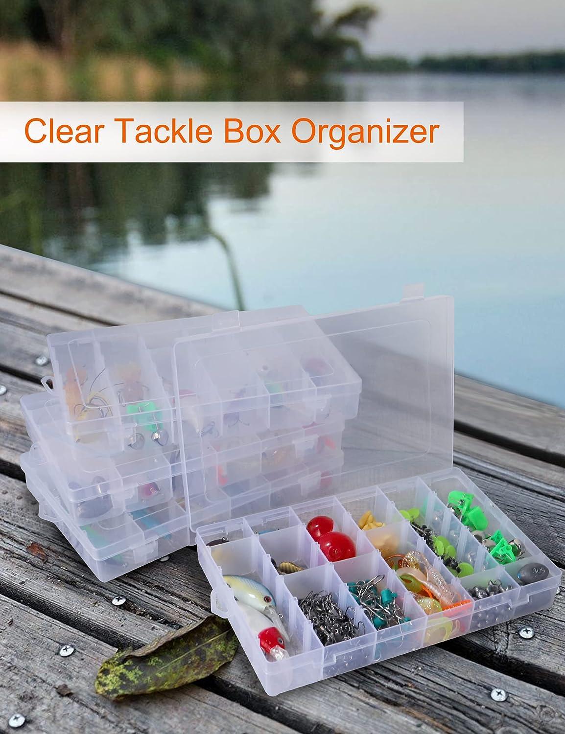 Sjqecyfv Tackle Box Organizer 18 Grids Plastic Craft Box Organizer Bead  Organizer Clear Fishing Box with Dividers, 1 Pack 18 Grids,1 Pack