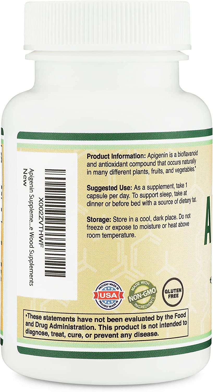 Apigenin Supplement 50mg per Capsule (120 Count) Natural