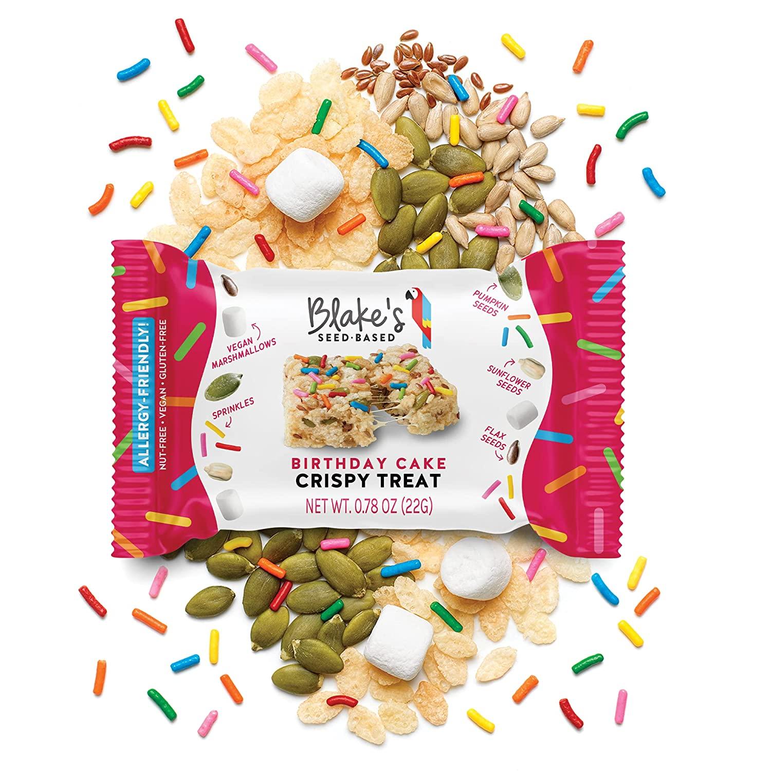 Blakes Seed Based Crispy Treats Birthday Cake (24 Count), Nut Free, Gluten Free, Dairy Free