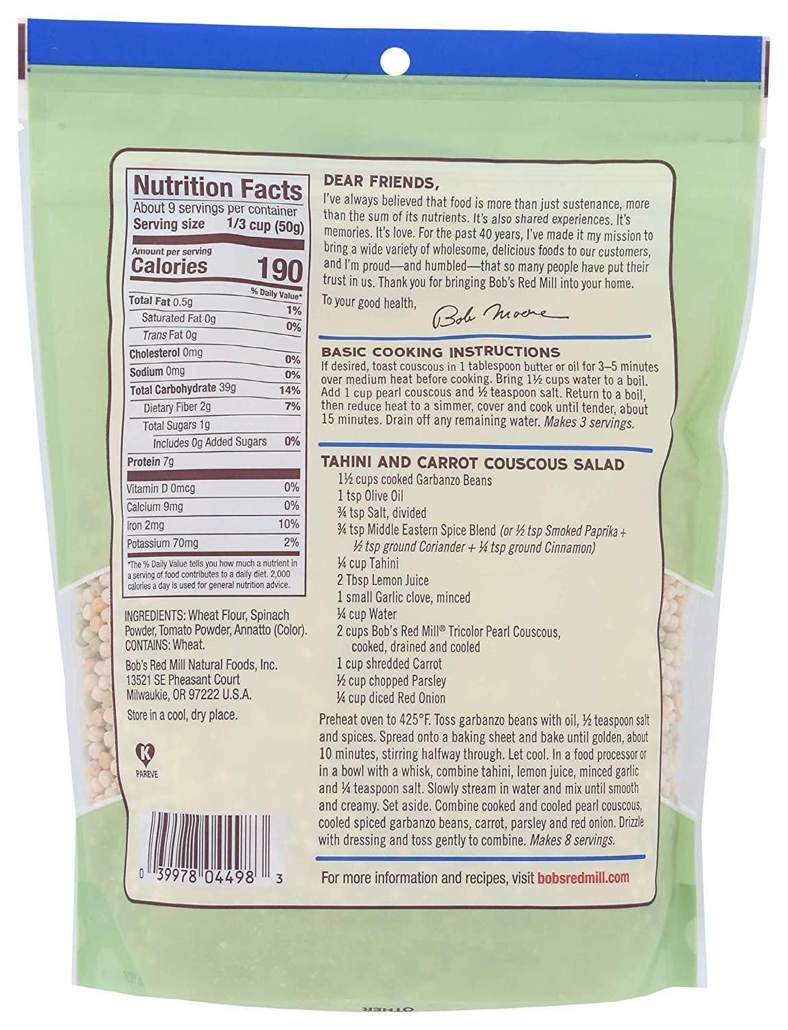 bob's red mill tricolor pearl couscous