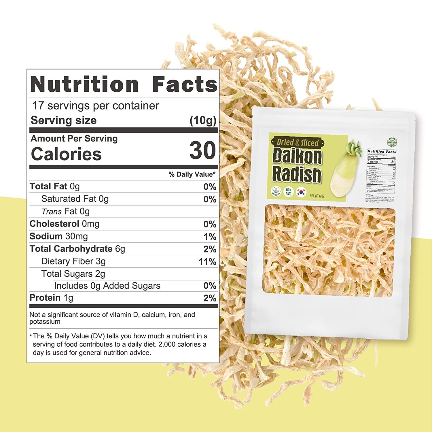 Korean Premium Dried & Sliced Daikon Radish 6 Ounce from Jeju Island