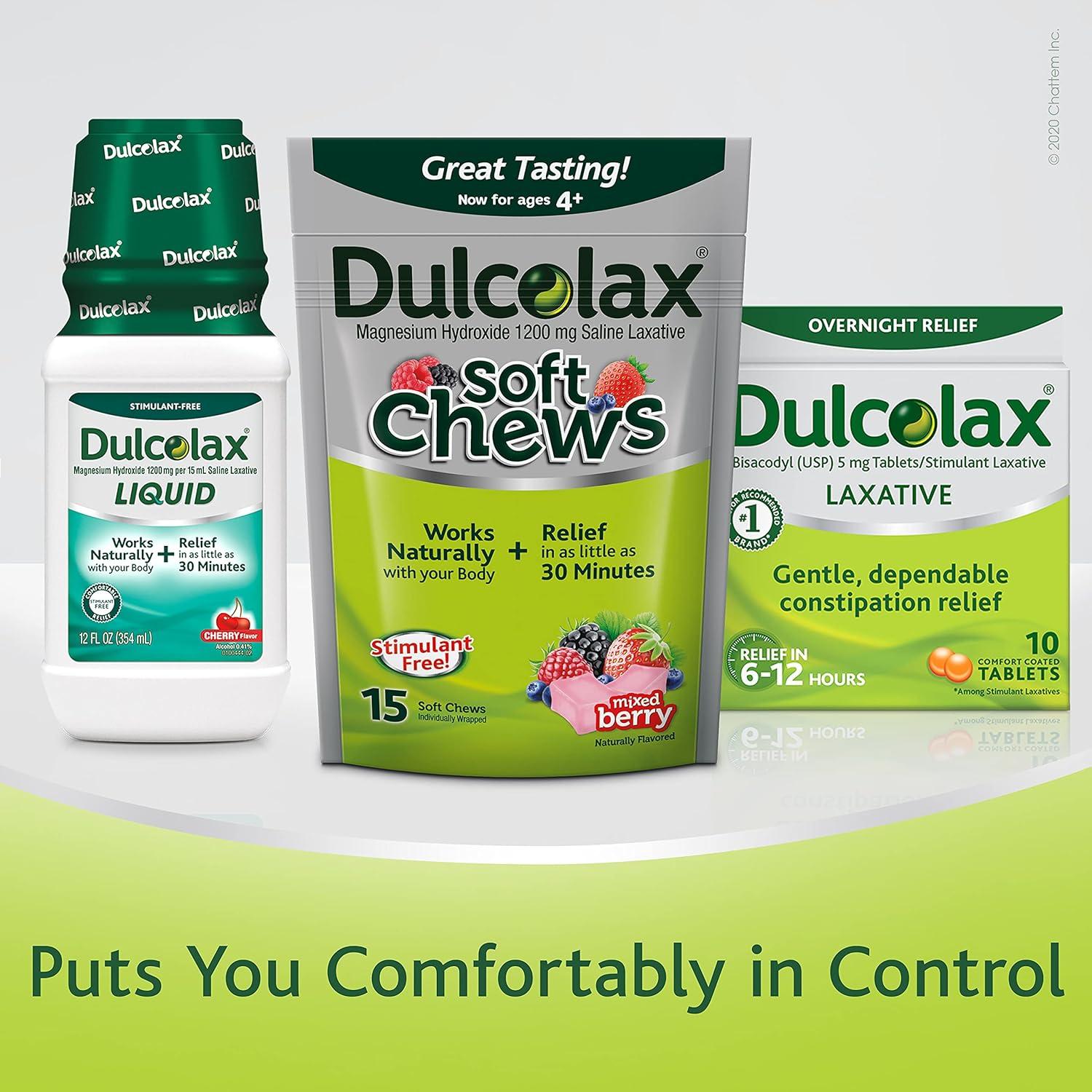 Dulcolax Soft Chews Saline Laxative Mixed Berry (15ct) Gentle