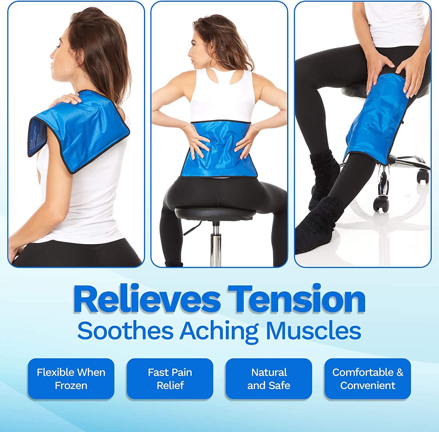 2 Pack XXL Reusable Hot and Cold Gel Ice Packs for Injuries Cold