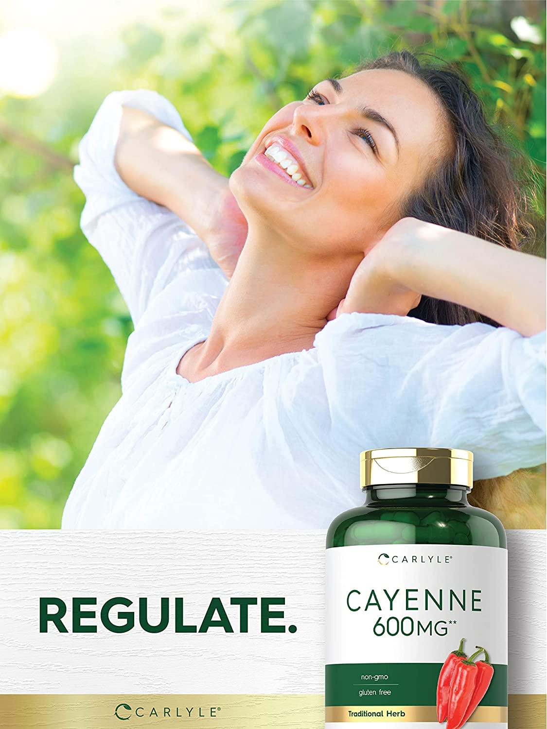 Cayenne Pepper Capsules 600mg 350 Pills NonGMO, Gluten Free