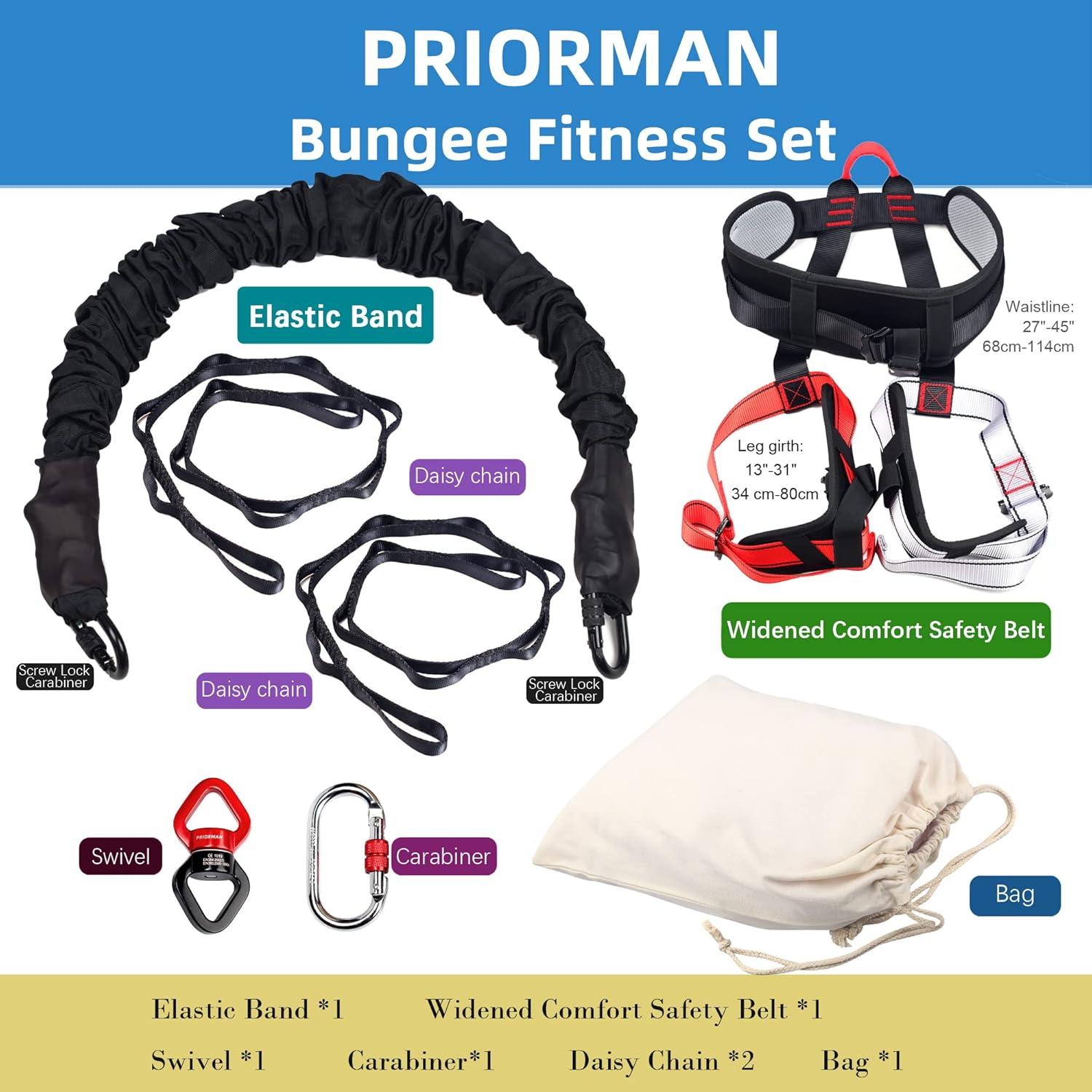 PRIORMAN Bungee Fitness Equipment Set Heavy Cord Bungee Dance