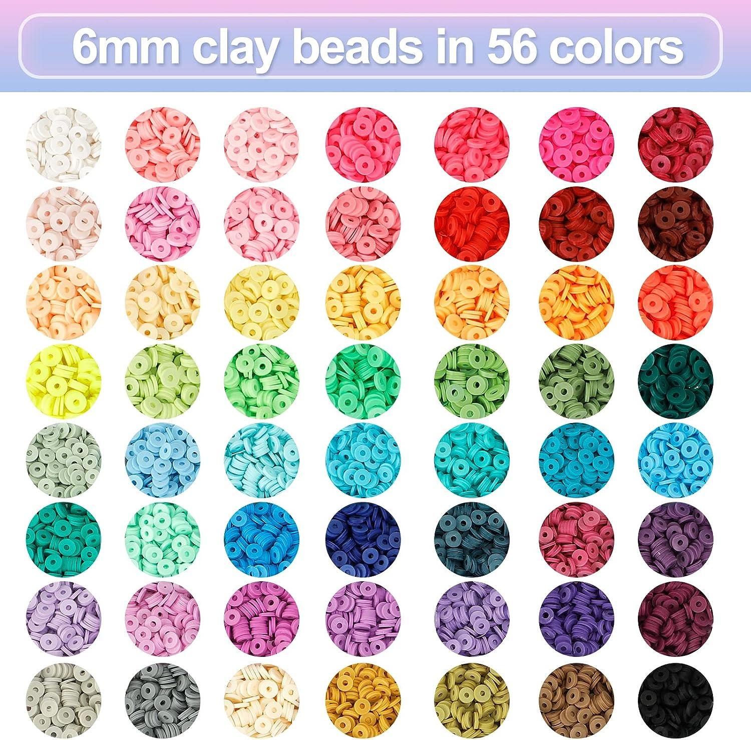 6MM Clay Beads Set Various Styles Colored Flat Chip Clay Beads Kit