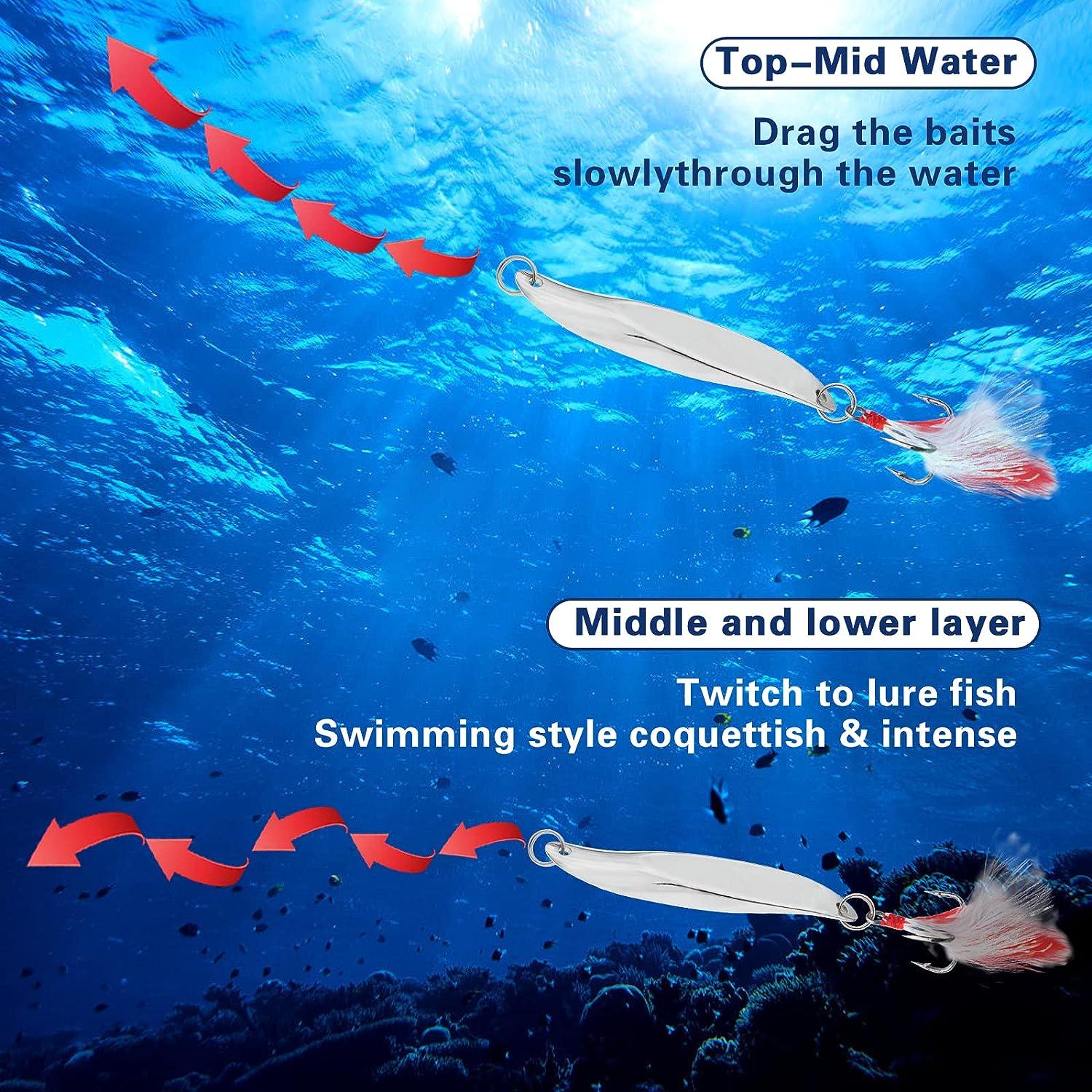 Zsrivk Fishing Spoons Lures Set Saltwater & Freshwater Casting Spoon